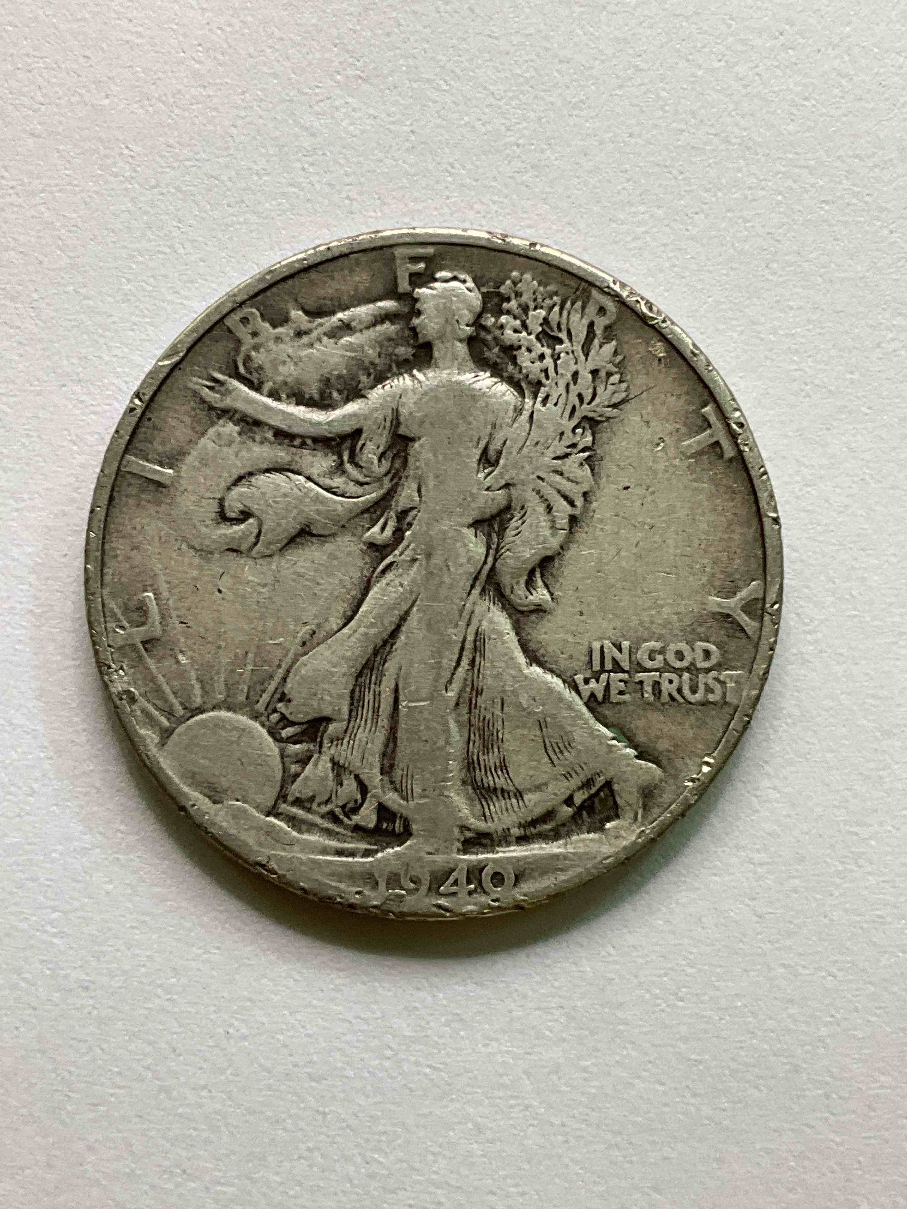 World War II Era Silver! Antique U.S. Silver! Liberty Walking Silver Half Dollars! These Striking Half Dollars Were Minted From 1916-1947 & Have Become Some Of The Most Collectible Coins In History! Here Is A Striking Circulated Example,From 1940, Liberty Walking Coins Are 90% Fine U.S. Silver, A Great Investment In Precious Metal!