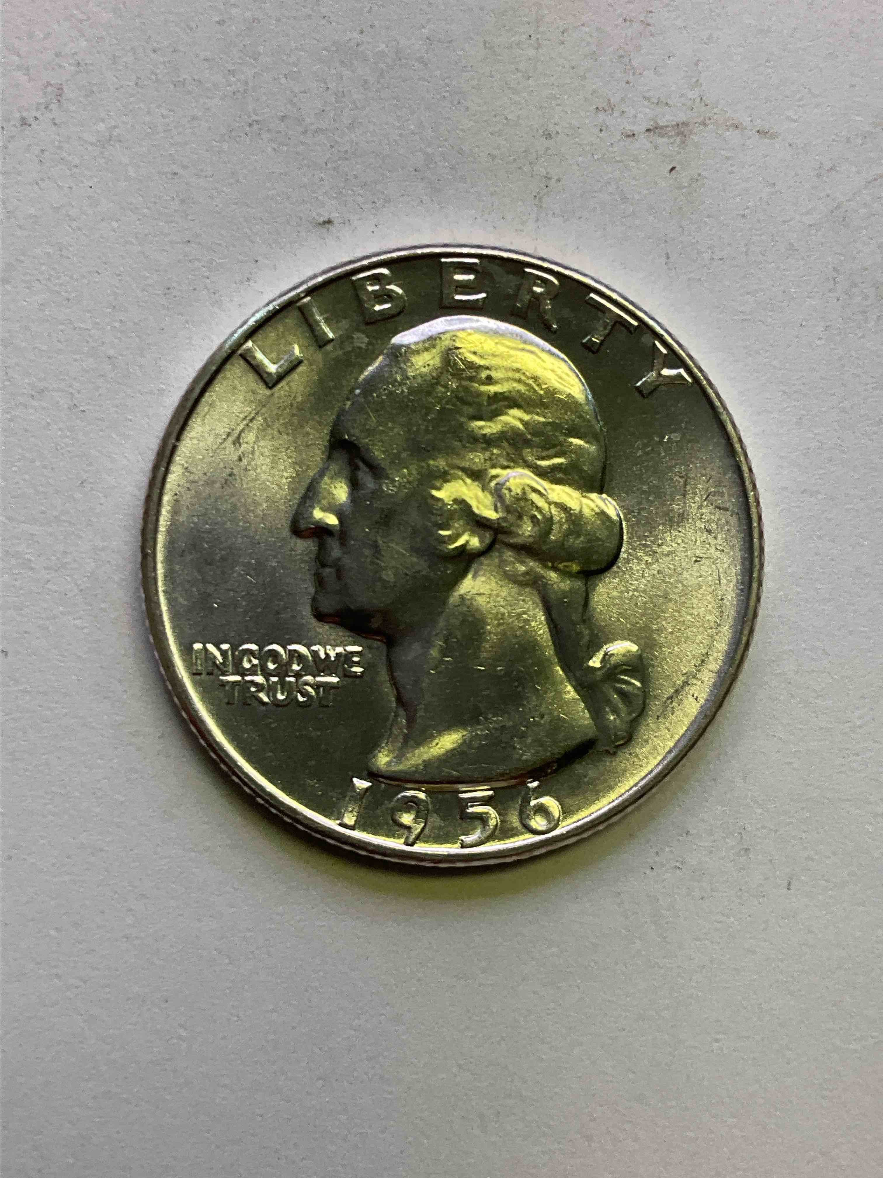 George Washington Brilliant Uncirculated Silver! Pre 1965 U.S. Quarter Dollar Coins Were Actually Silver, Here Are two Great Examples Of Awesome, Pristine George Washington Silver Quarters, Stunning & Uncirculated! Rare 1956 Mint! Great For Investing In Precious Metals! These Coins Were Minted At 90% Silver and 10% Copper, Giving Them A Net Weight Of .18084 Ounces Of Pure Silver Per Coin! Very Hard To Find Uncirculated, Stunning! Invest In Fine U.S. Silver!