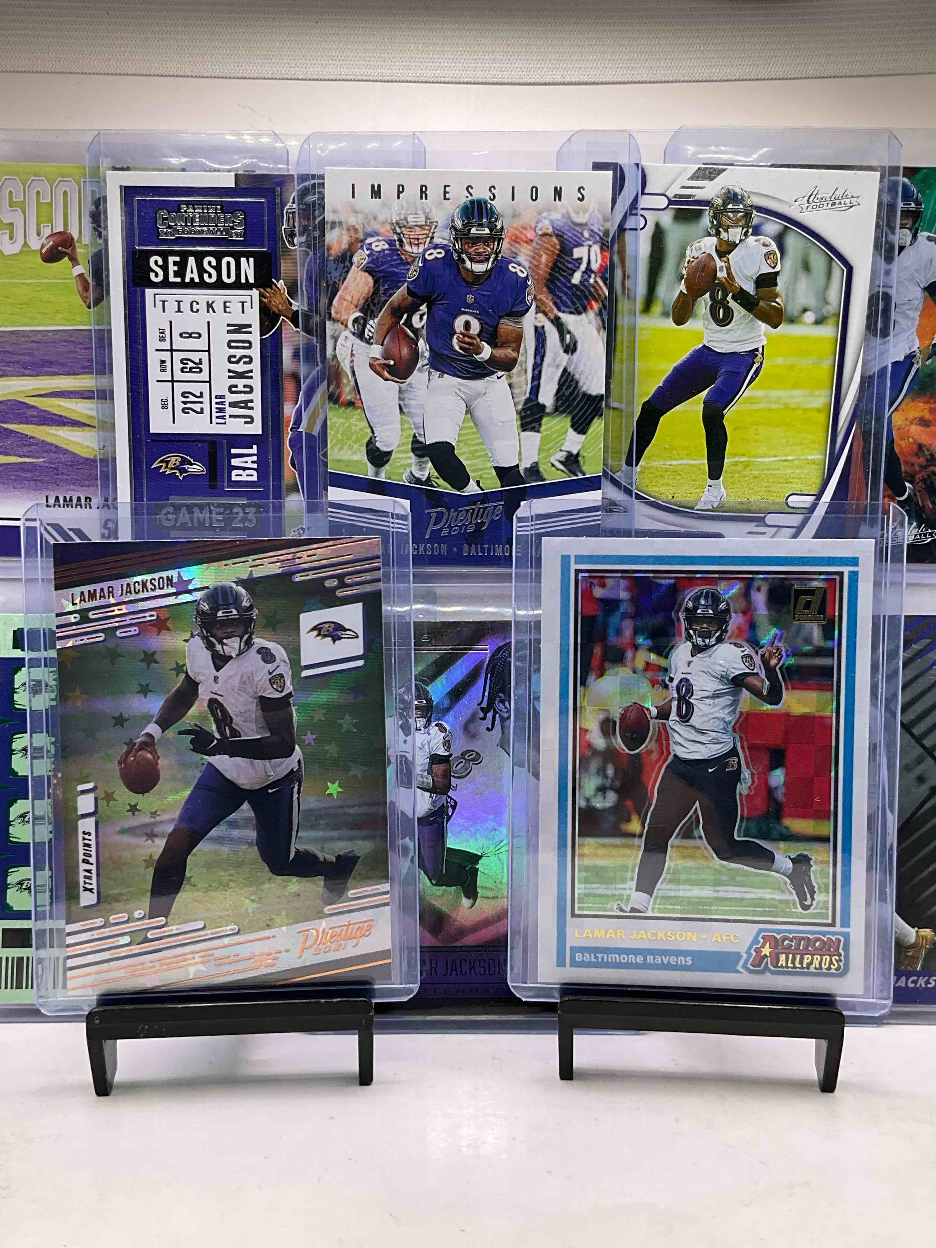 Local Legends Lamar Jackson Card Lot! Prestige Star Refractor, Donruss Action All Pros, T-minus Optic, Illusions, Contenders, Prestige 2019, Absolute, Score, Limited & More! Insane Lamar Lot!