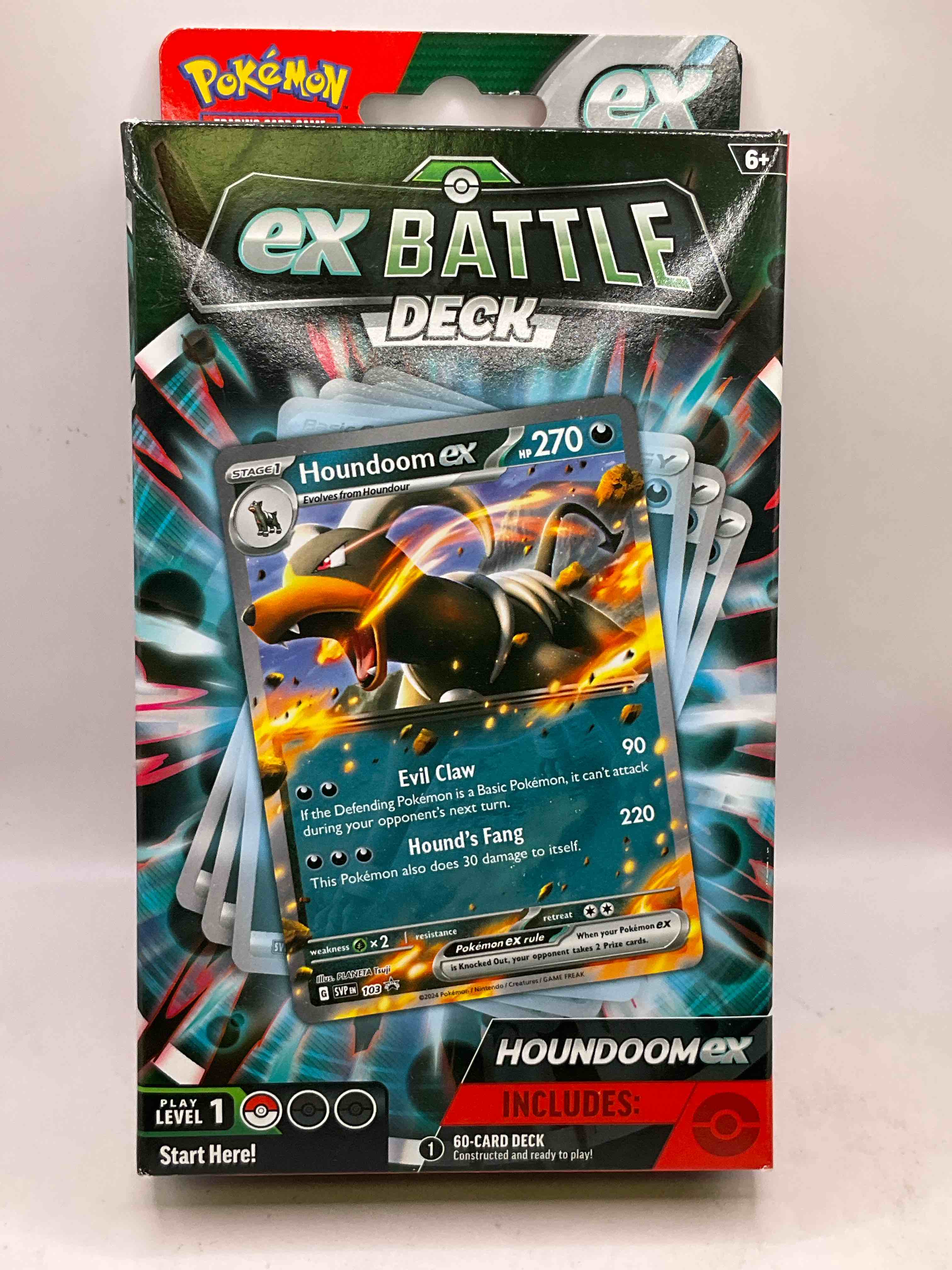 Pokemon EX Battle Deck, HOUNDOOM EX, Level 1, Brand New In Sealed Original Packaging! Features 60 Card Deck Constructed & Ready To Play! Join The Pokemon Craze!
