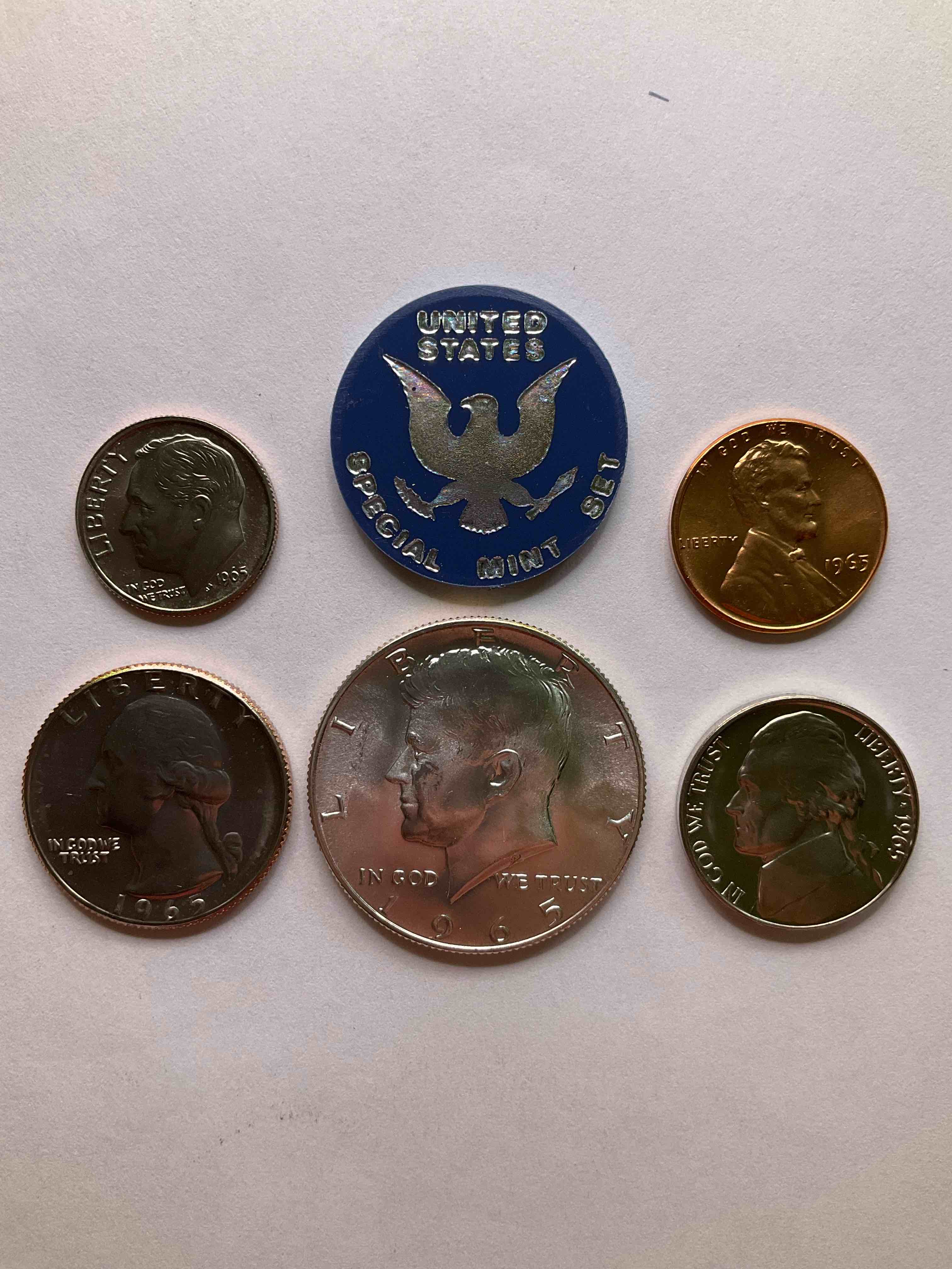 1965 Mint Set Coins! Half Dollar (40% Silver), Quarter, Dime, Nickel & Penny, As Well As Special Mint Set Coins! Insane Mint Set Lot With Silver!