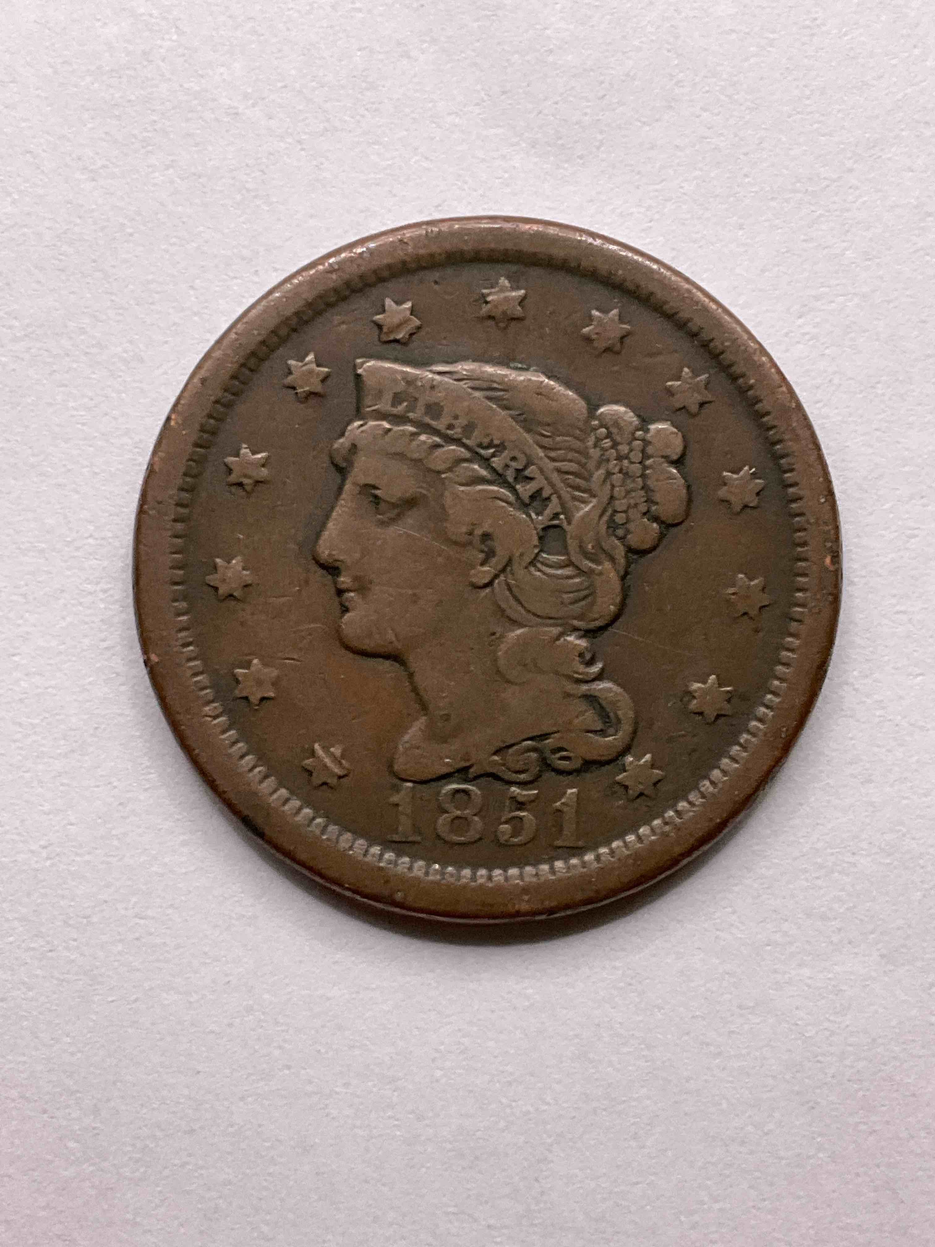 1851 Ultra Rare US One Cent Piece! These Coins Were Minted Starting In 1839 & Have Become Serious Collectors Items! This Rare One Cent Piece Is In Great Condition For The Year! 1800’s Coin, Think Of The History This Coin Has Seen! Incredible!  