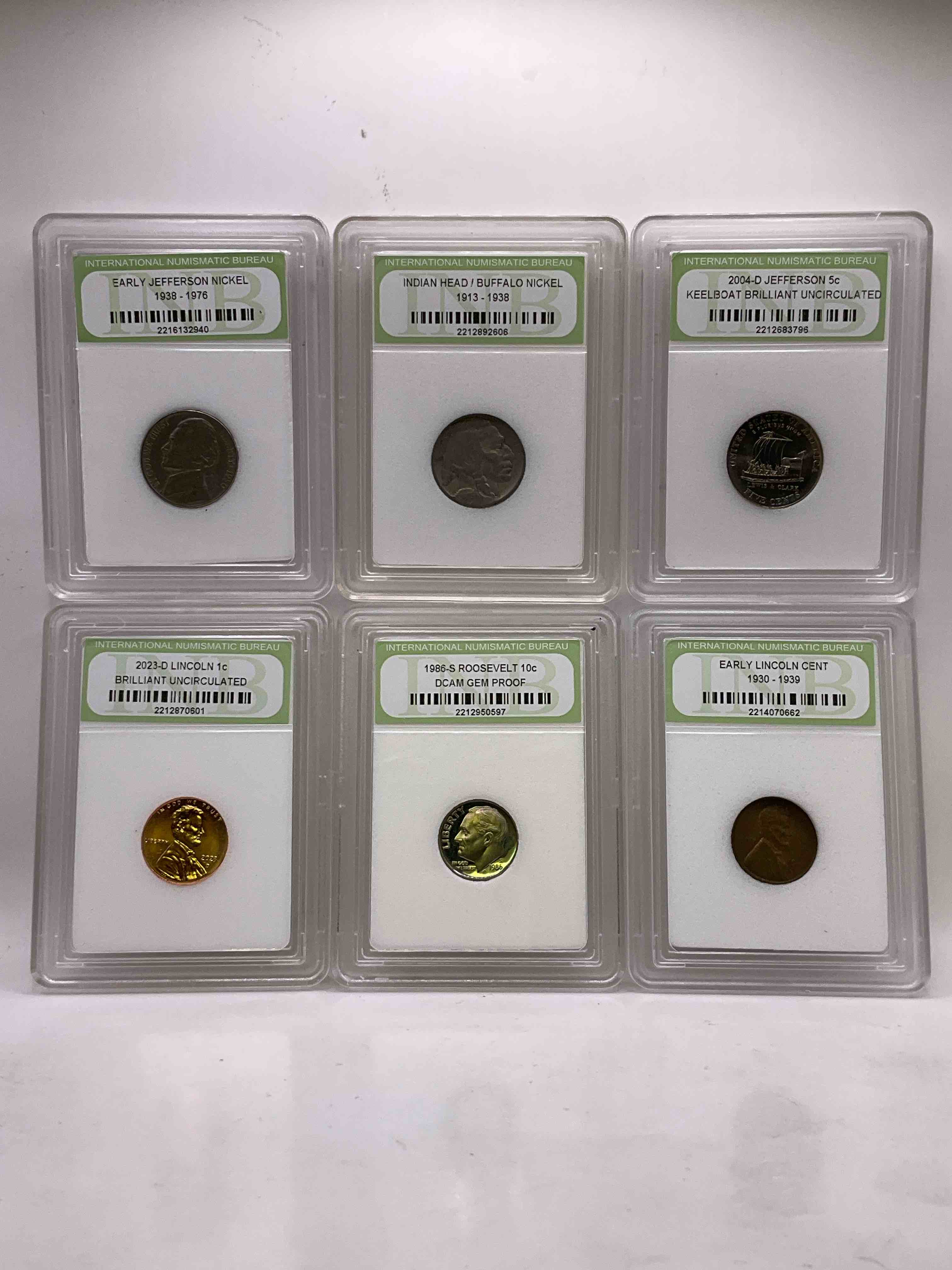 Collector's Dream! Six Different Rare, Slabbed U.S. Collector Coins In Certified/Catalogued Protective Slab Cases! A Great Way to Build An Incredible Collection Of Protected, Rare U.S. Coins! Great For The Coin Fan & Collector!