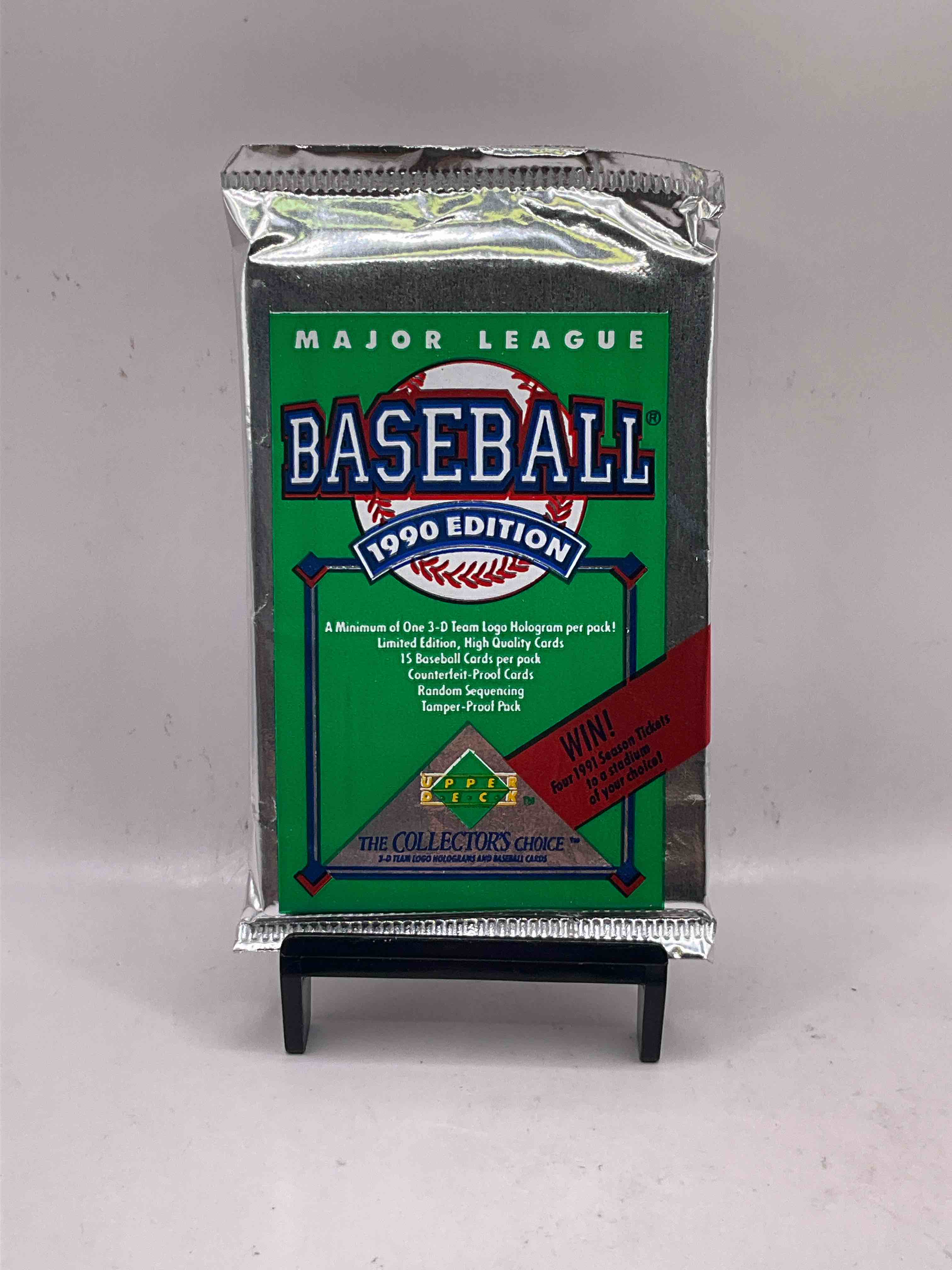 1990 Upper Deck Baseball Unopened Sports Trading Card Packs! Direct From Original Box! Look For Possible Collector’s 3D Team Logo Card! As Well As Early Ken Griffey Jr. Cards!