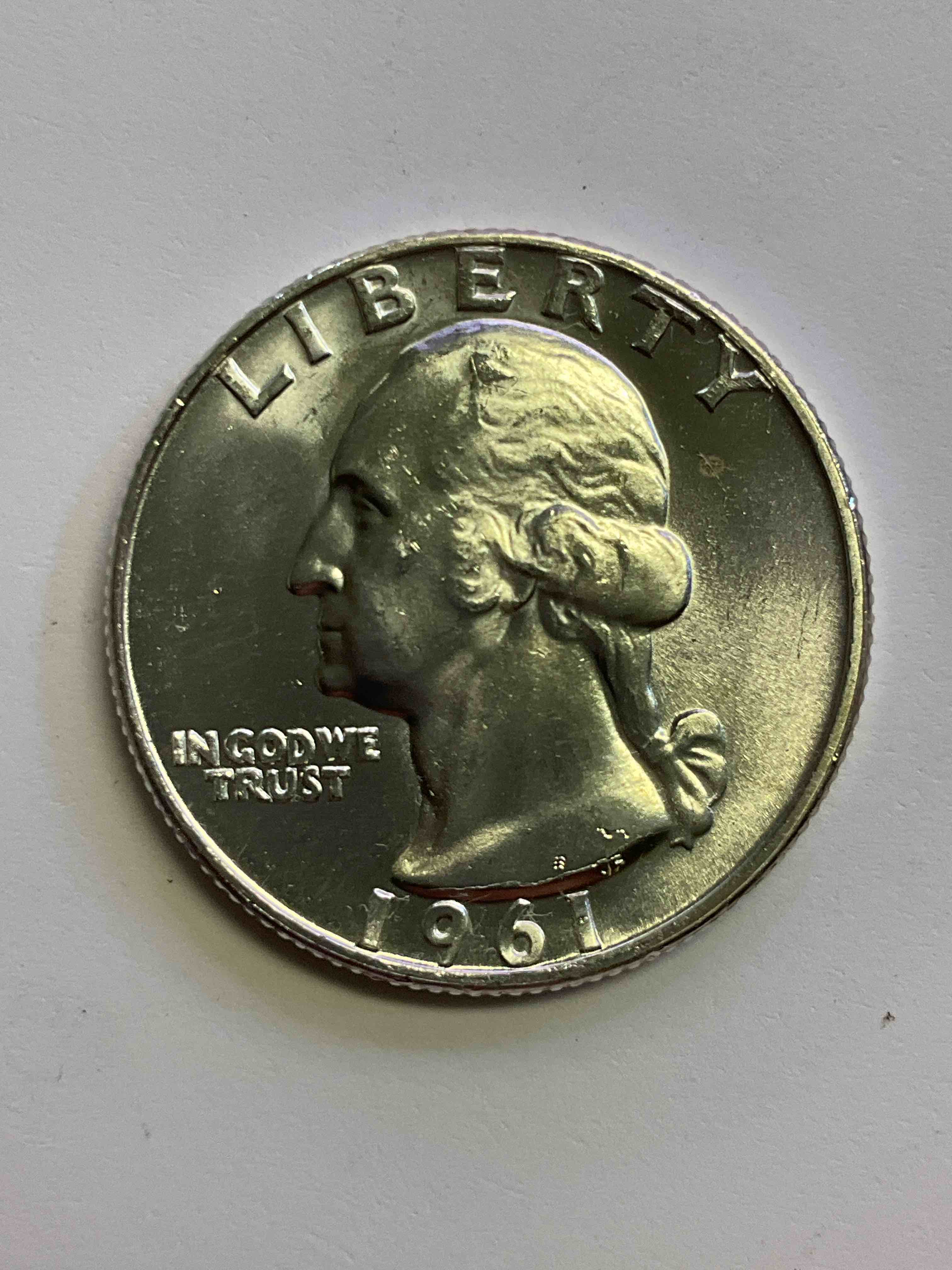 George Washington Brilliant Uncirculated Silver! Pre 1965 U.S. Quarter Dollar Coins Were Actually Silver, Here Are two Great Examples Of Awesome, Pristine George Washington Silver Quarters, Stunning & Uncirculated! Rare 1961 Mint! Great For Investing In Precious Metals! These Coins Were Minted At 90% Silver and 10% Copper, Giving Them A Net Weight Of .18084 Ounces Of Pure Silver Per Coin! Very Hard To Find Uncirculated, Stunning! Invest In Fine U.S. Silver!