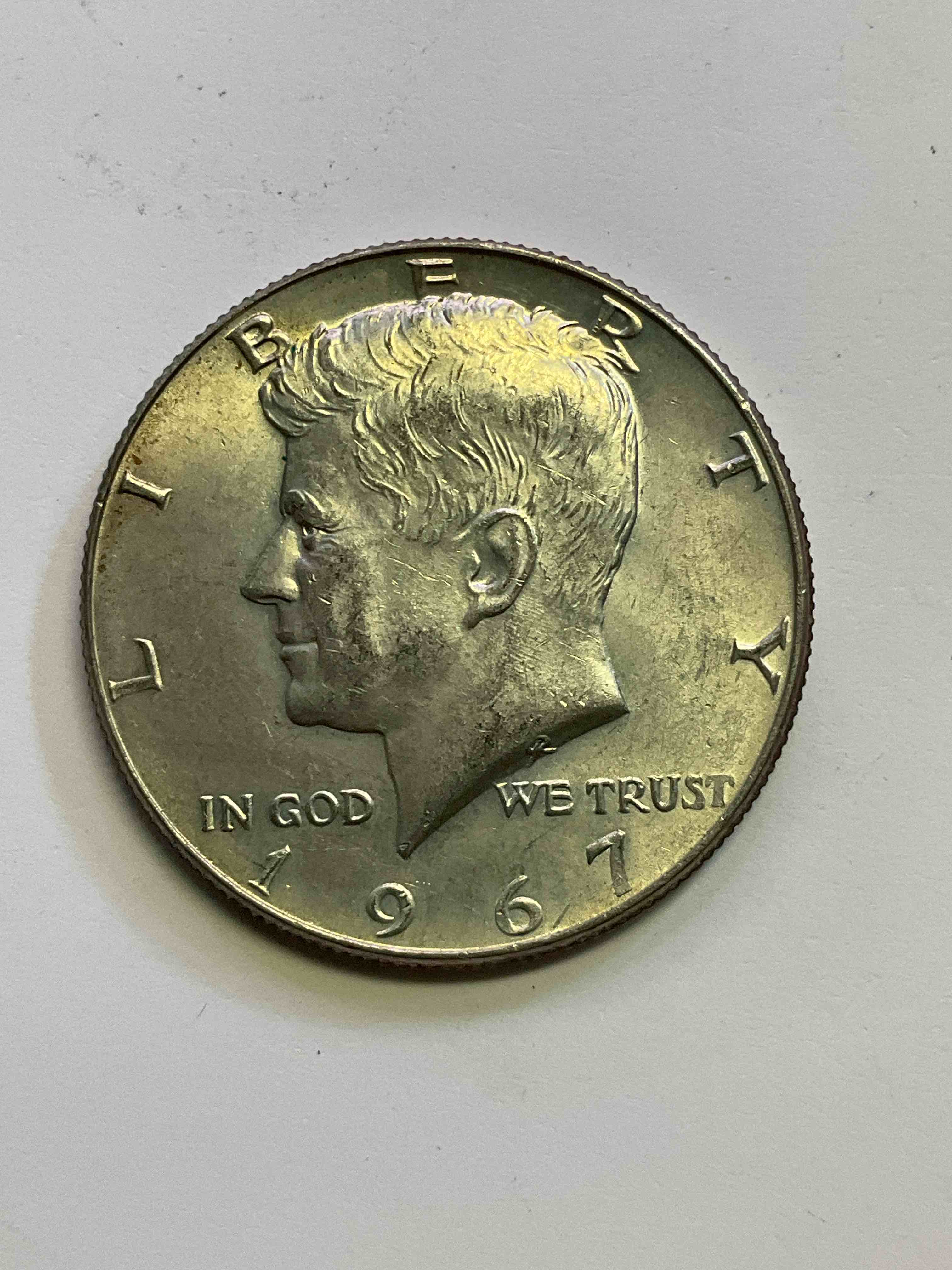 1967 Kennedy Half Dollar! These Coins Were Minted At 40% Silver! This Rare Half Dollar In Good, Circulated Condition Is Coveted By Collectors! 