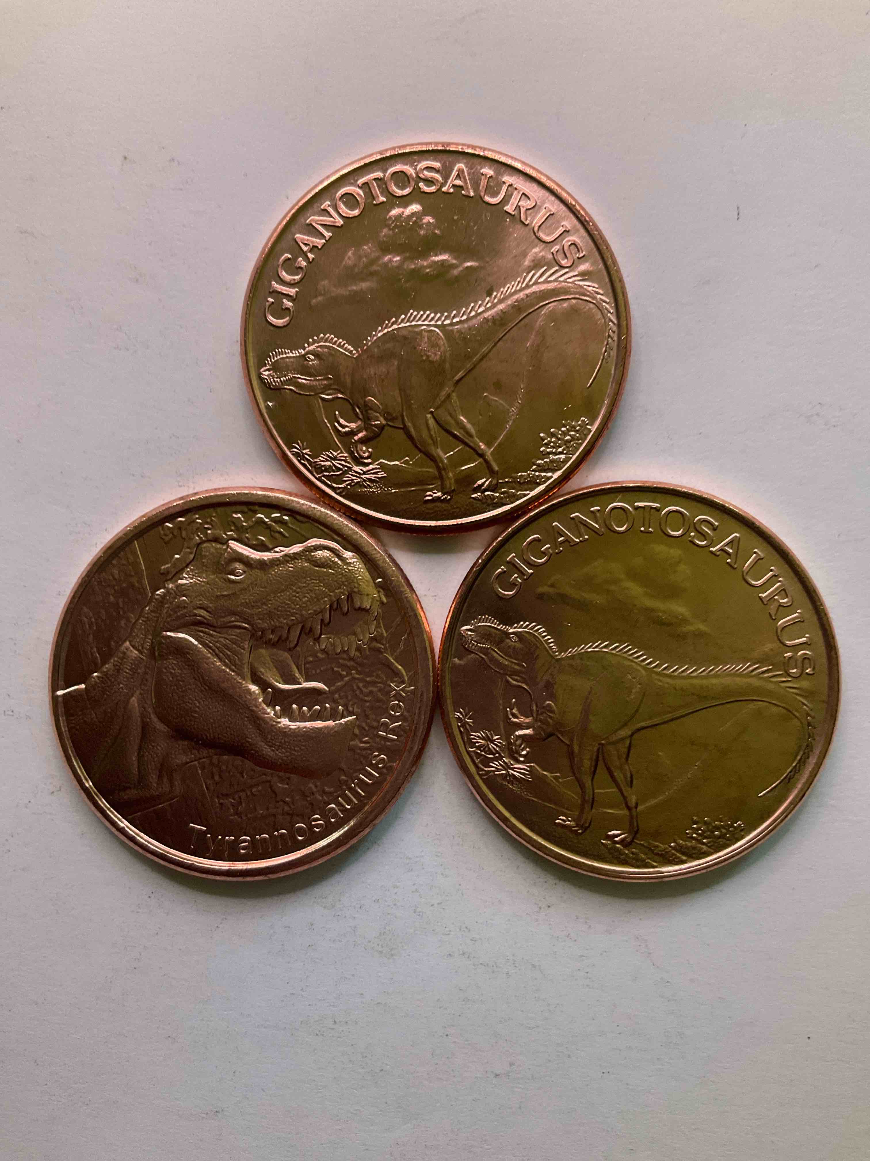 Pure Copper Large Coin! One Ounce Pure Copper Commemorative Coin, Brand New In Excellent Condition. 1.5" Diameter. Pure Copper! Dinosaur Edition.