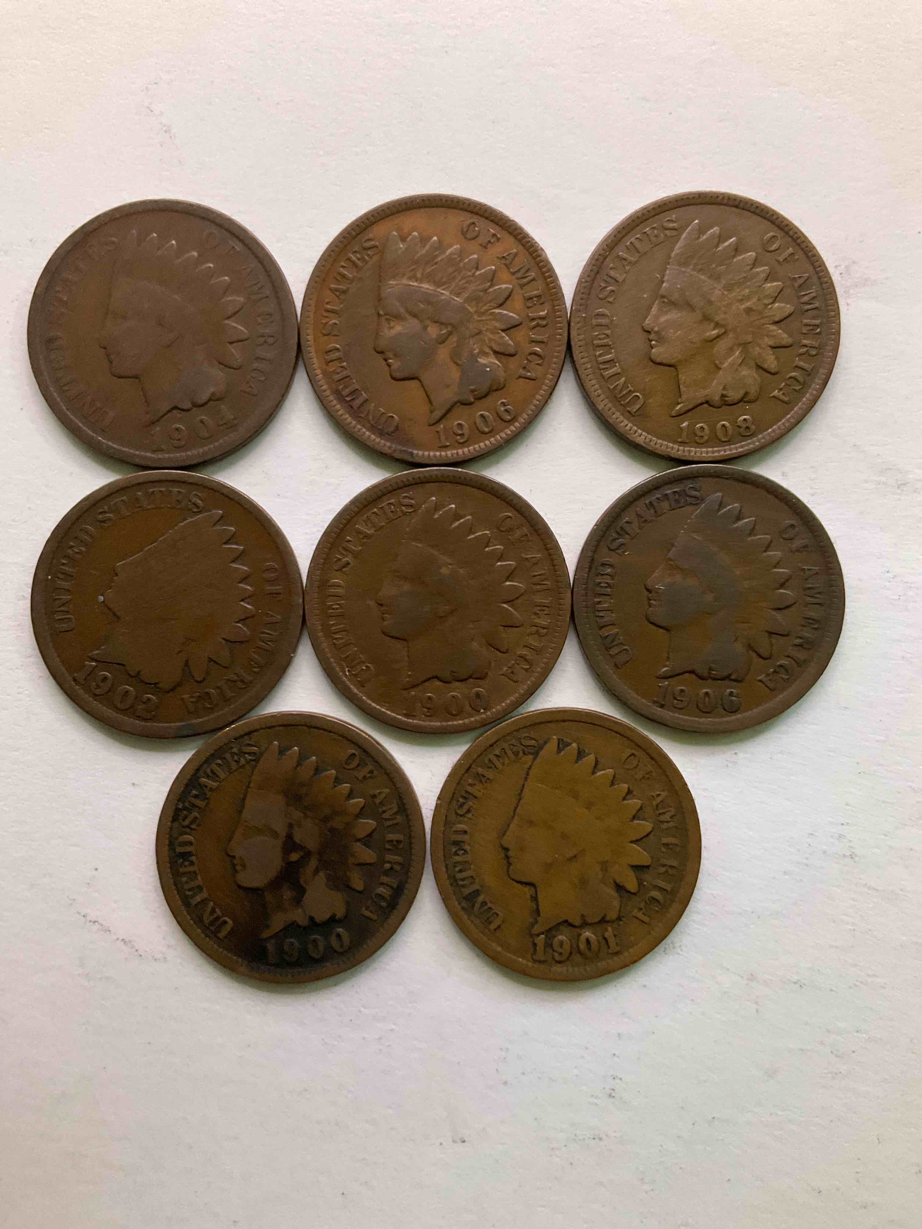 Indian Head Pennies! These Gorgeous U.S. Pennies Were Minted From 1859-1909 & Have Become Serious Collector Items! The "Indian Head" Design Is Actually A Representation Of Lady Liberty Wearing An Indian Headdress. Here Are Beautiful, Well-Kept Examples Representing Many Different Mint Years! Great For Collecting, Investing & Learning History, & Rare With Visible Dates!