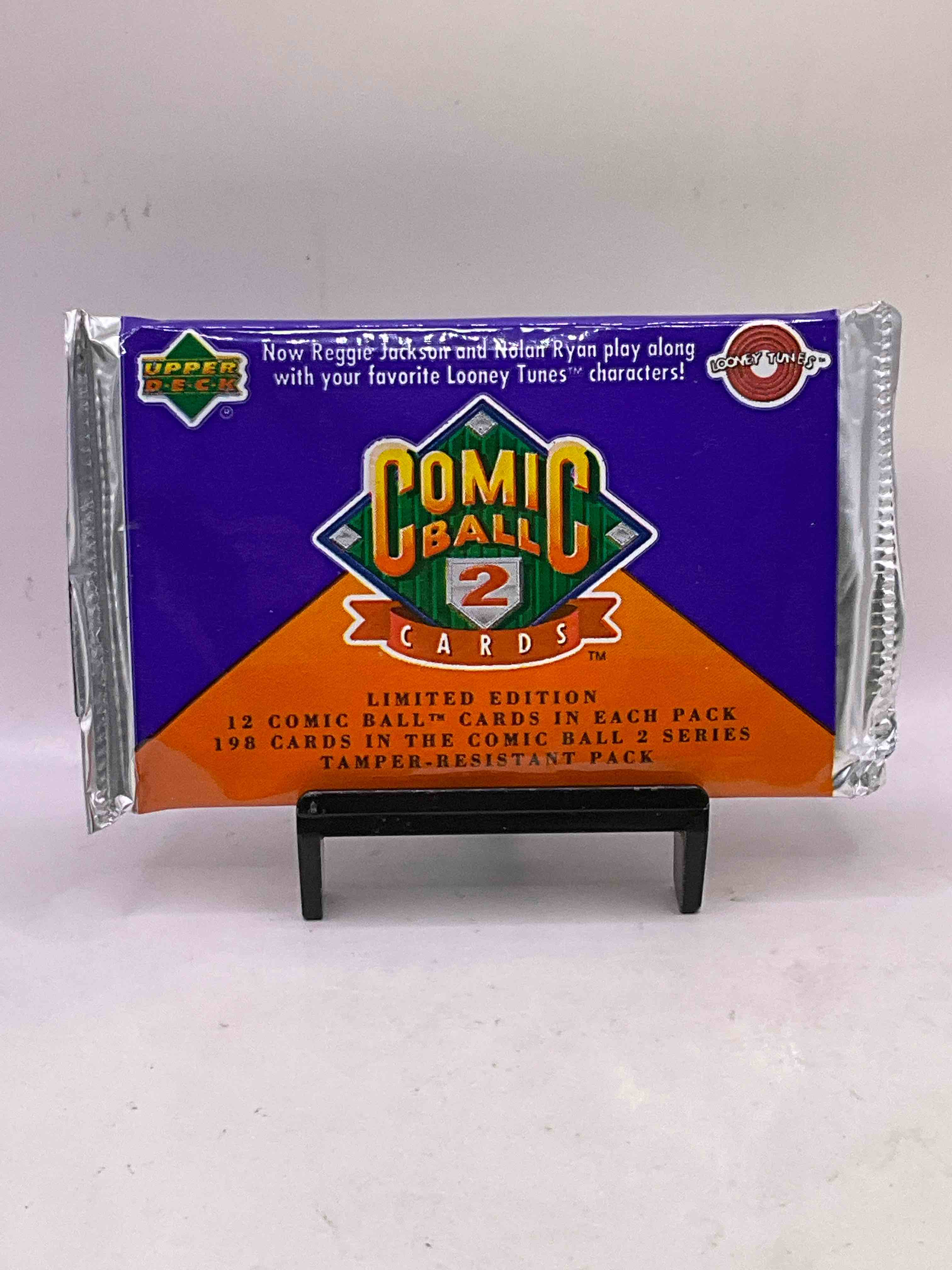 1991 Upper Deck Comic Ball 2 Unopened Packs! 12 Comic Cards Featuring Reggie Jackson & Nolan Ryan Alongside Your Favorite Looney Tunes Characters! 