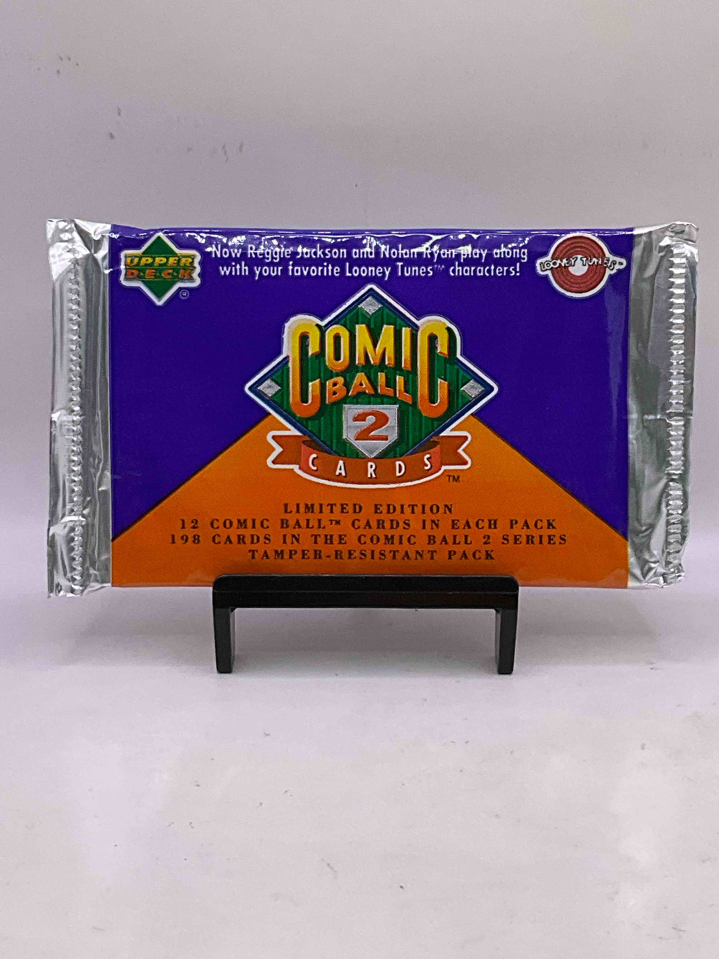 1991 Upper Deck Comic Ball 2 Unopened Packs! 12 Comic Cards Featuring Reggie Jackson & Nolan Ryan Alongside Your Favorite Looney Tunes Characters! 