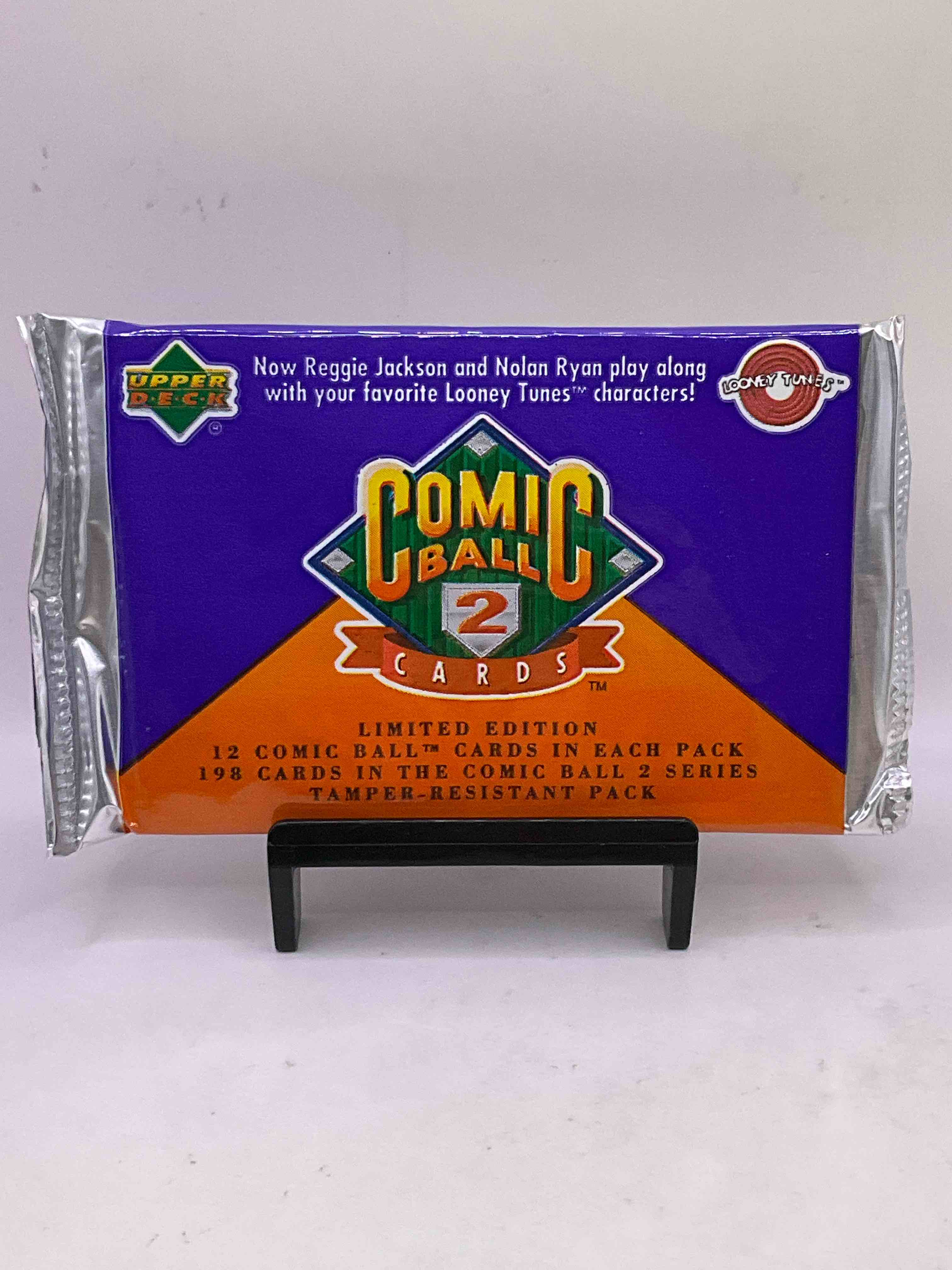 1991 Upper Deck Comic Ball 2 Unopened Packs! 12 Comic Cards Featuring Reggie Jackson & Nolan Ryan Alongside Your Favorite Looney Tunes Characters! 