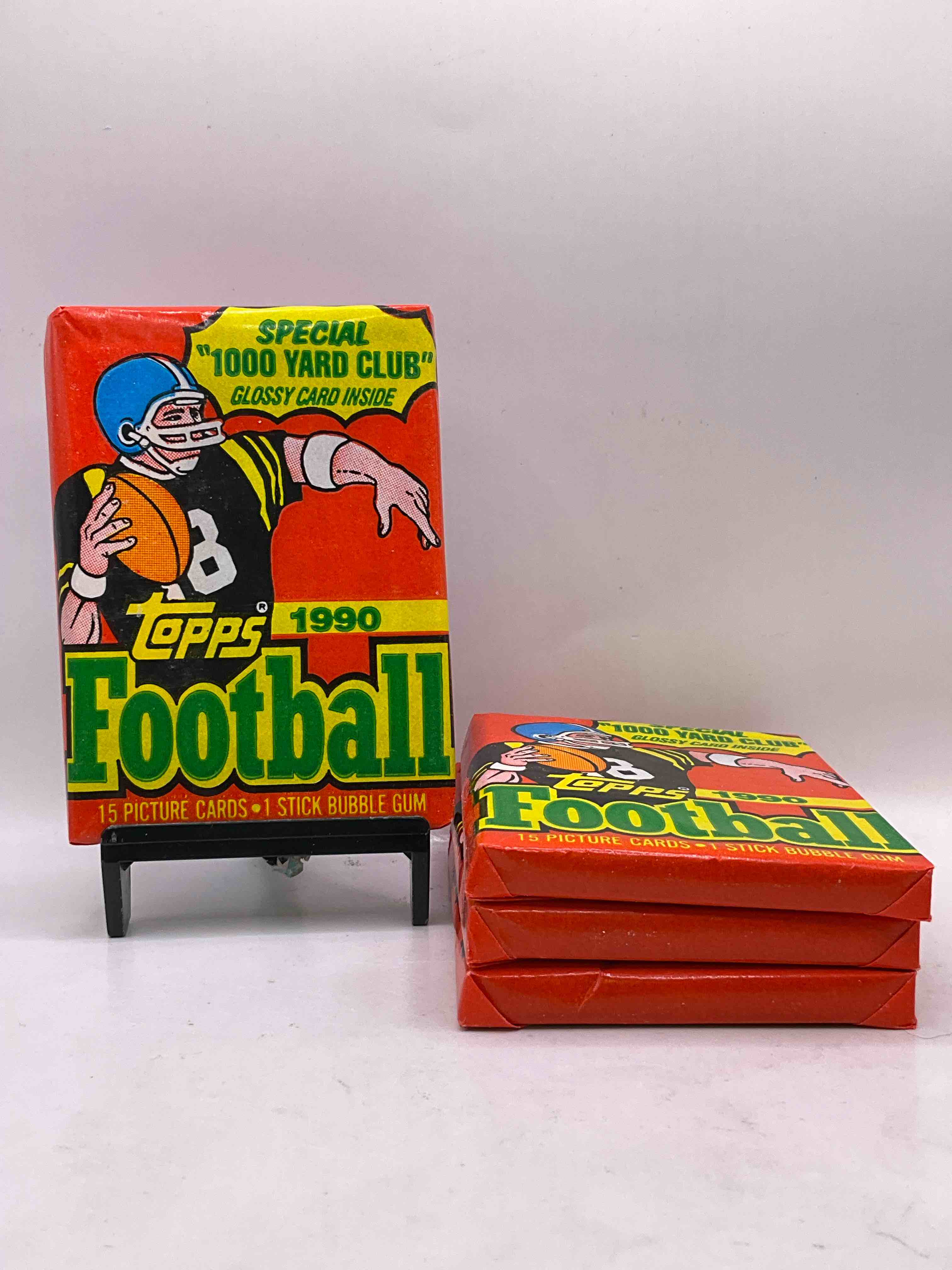 Joe Montana, Emmitt Smith & Barry Sanders!? 1990 Topps Football Unopened Sports Card Wax Pack, Direct From Original Retail Box! Getting Hard To Find! Search For Early Barry Sanders & Jerry Rice & So Much More!