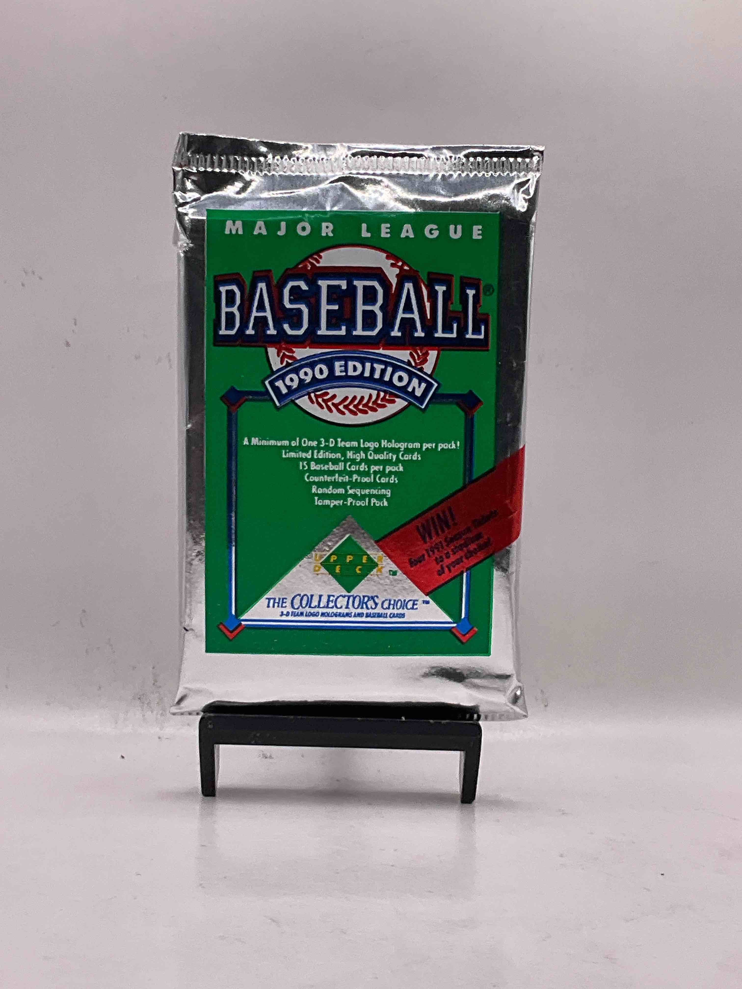 1990 Upper Deck Baseball Unopened Sports Trading Card Packs! Direct From Original Box! Look For Possible Collector’s 3D Team Logo Card! As Well As Early Ken Griffey Jr. Cards!