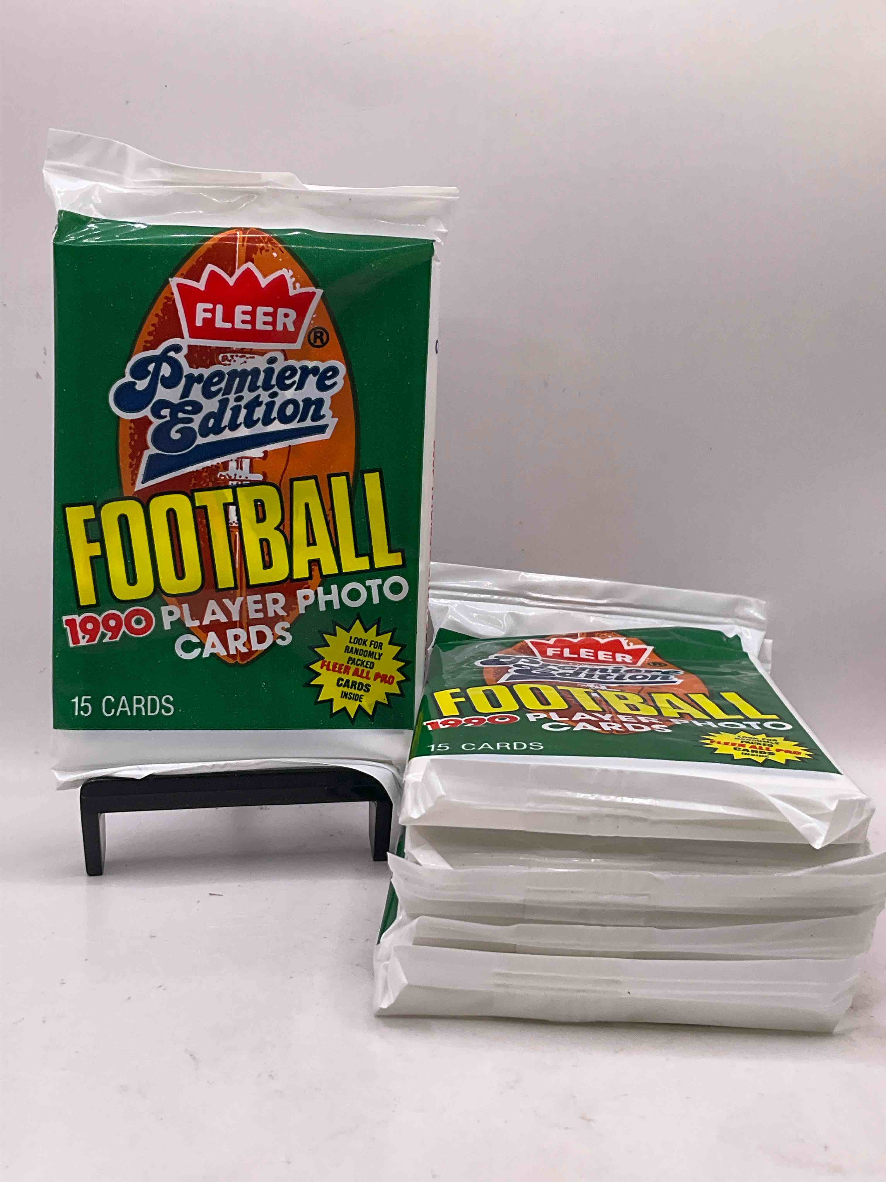 Awesome Premiere Edition Sports Cards! Emmitt Smith Rookie Year! 1990 Fleer Premiere Edition Unopened Packs Direct From Original Box! Search For Emmitt Smith Rookies!