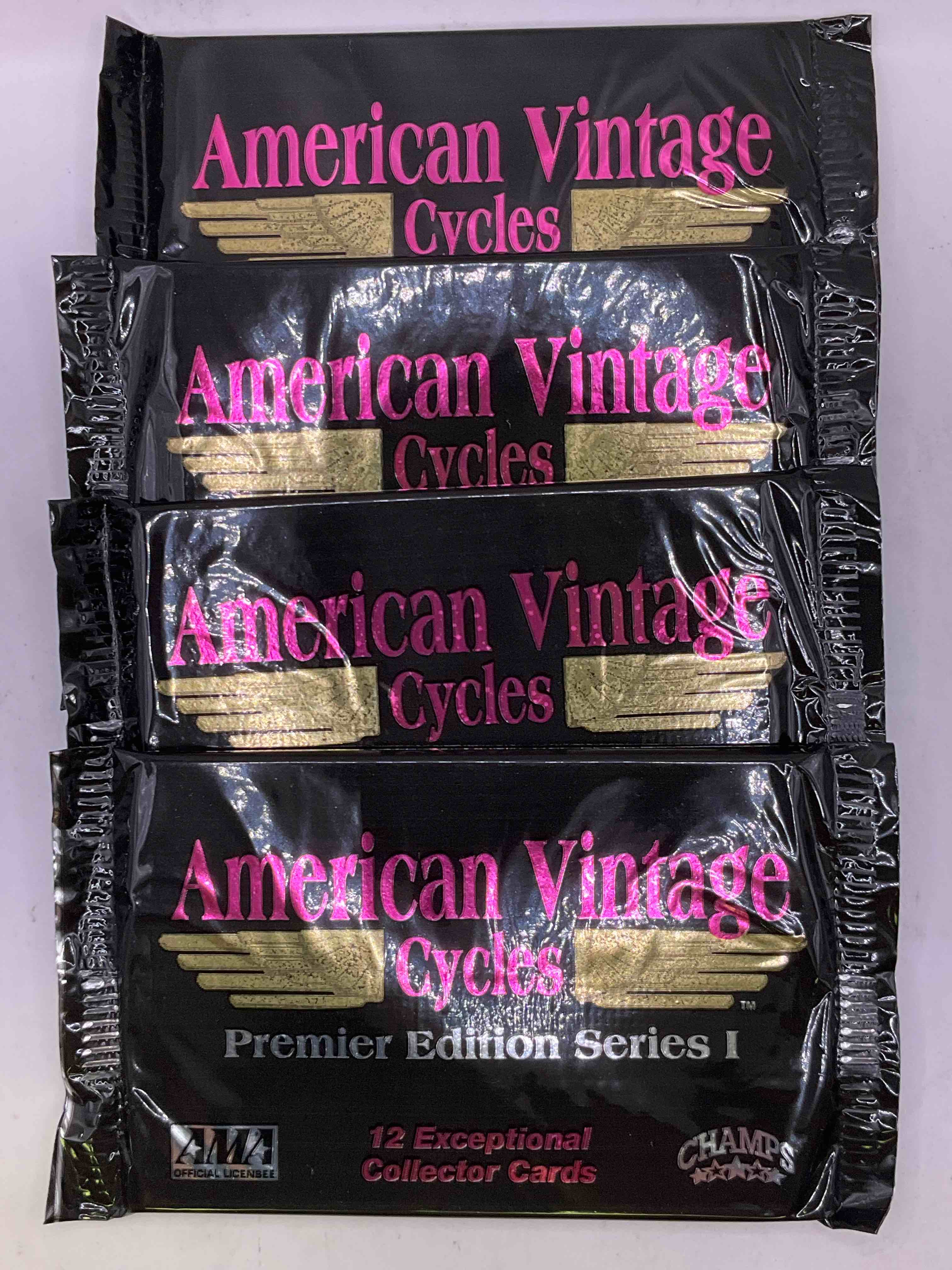 Vintage Motorcycle Fans Rejoice! Check Out These Rare 1992 America Vintage Cycle Collector Card Sealed Wax Packs, Direct From Original Retail Case! Hard To Find!