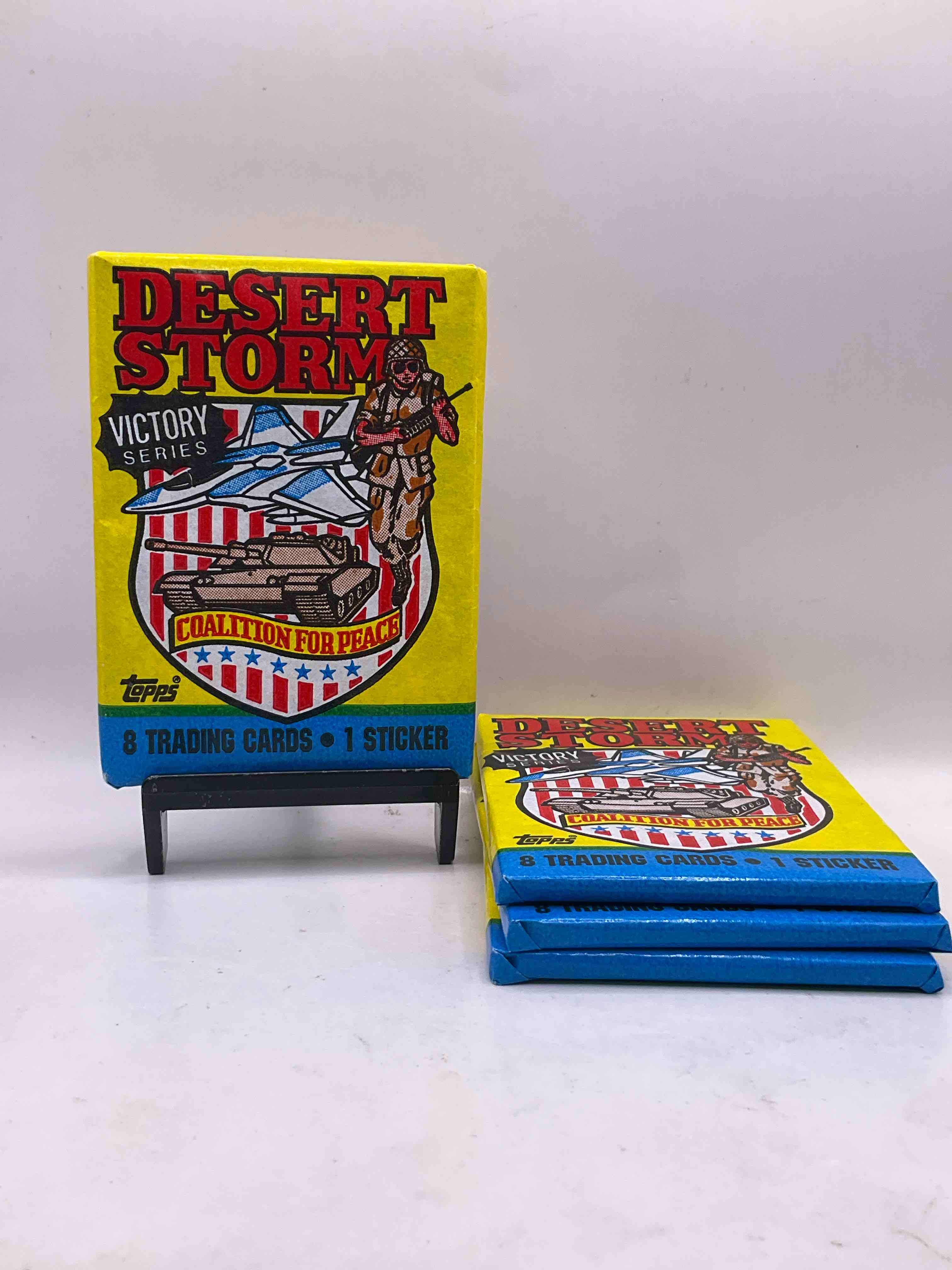 Calling Veterans! Awesome 1991 Desert Storm Coalition For Peace Unopened Wax Pack, Direct From Original Sealed Retail Case! Great Gift For Veterans!
