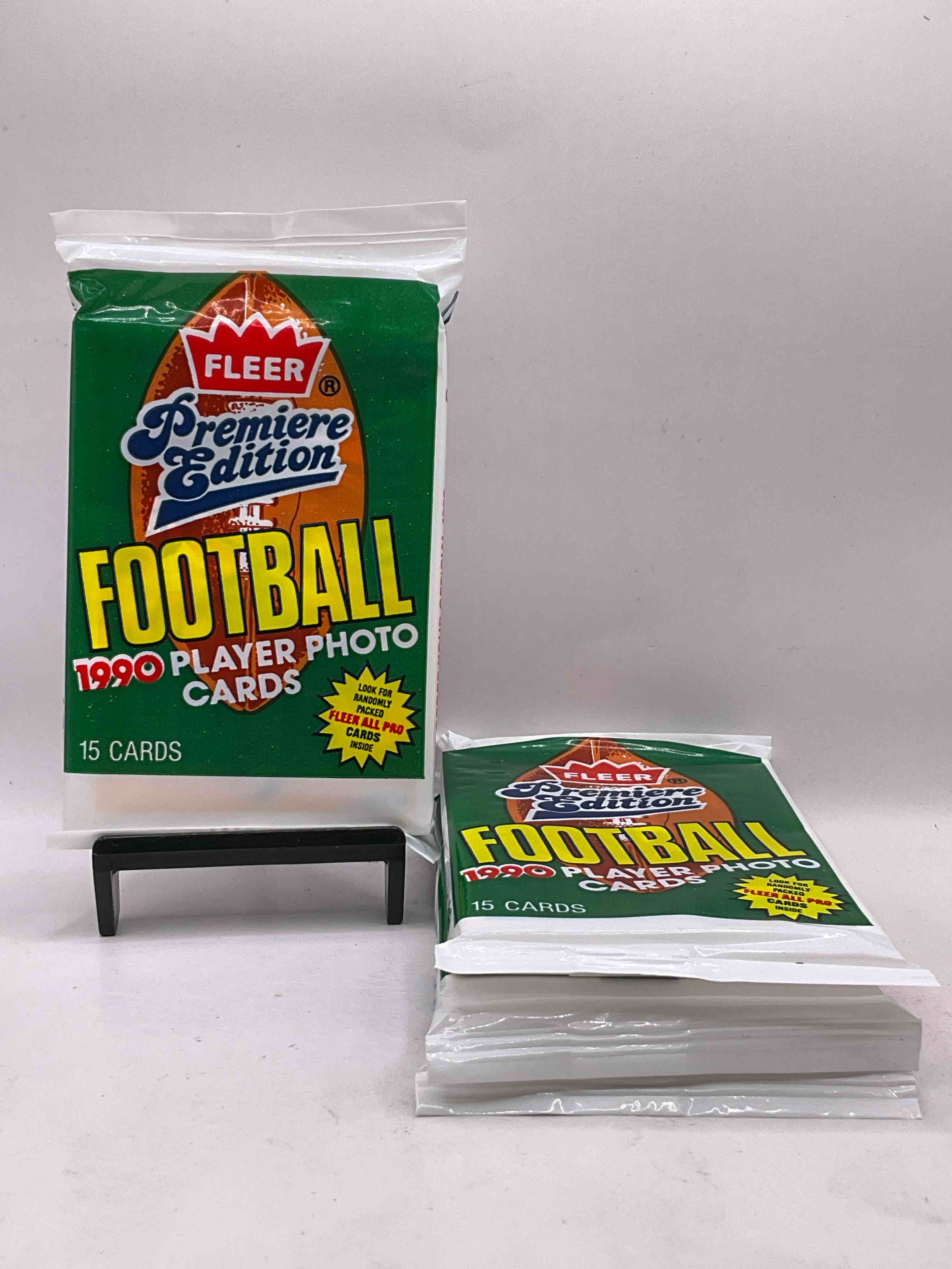 Awesome Premiere Edition Sports Cards! Emmitt Smith Rookie Year! 1990 Fleer Premiere Edition Unopened Packs Direct From Original Box! Search For Emmitt Smith Rookies!