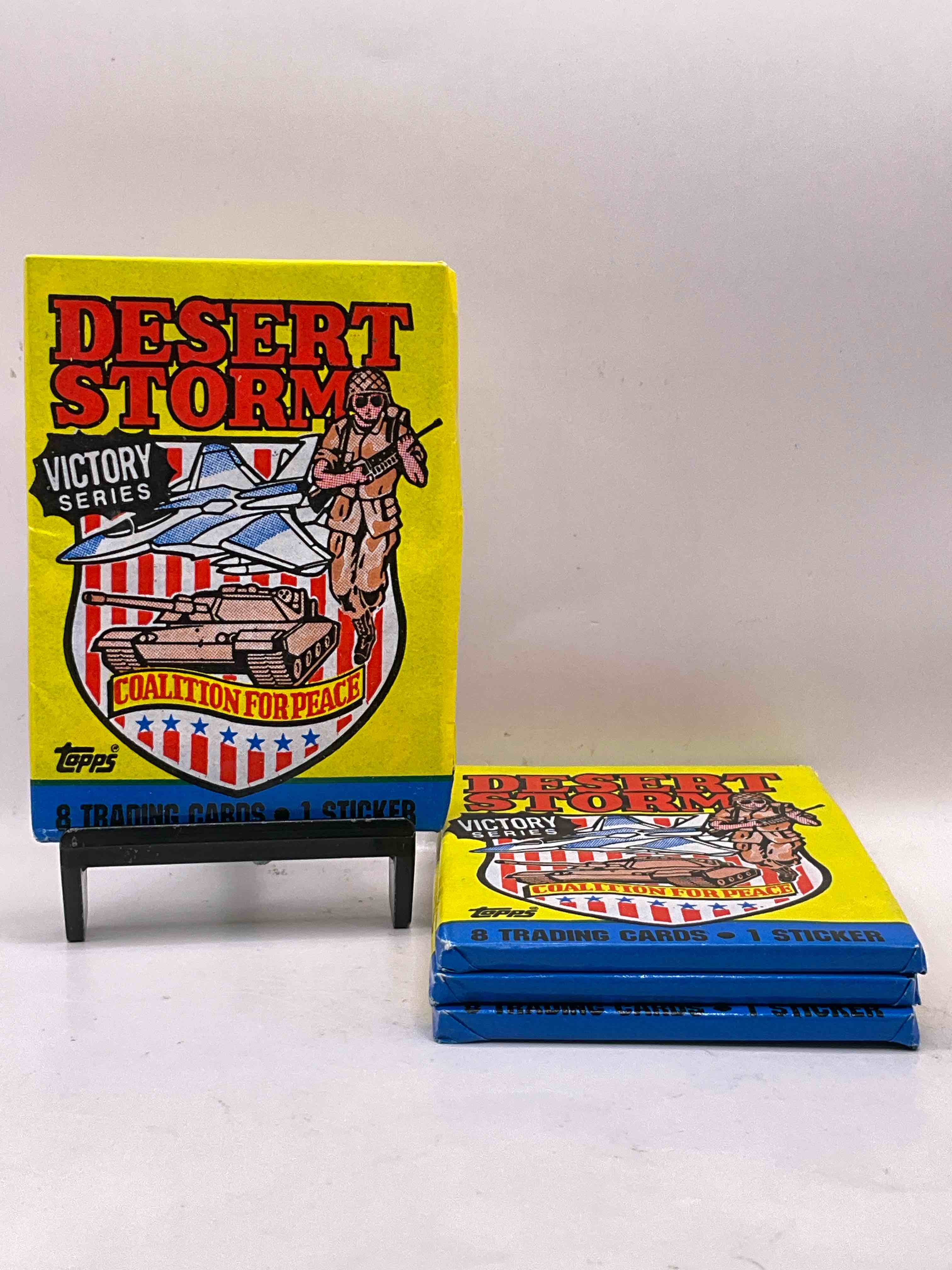 Calling Veterans! Awesome 1991 Desert Storm Coalition For Peace Unopened Wax Pack, Direct From Original Sealed Retail Case! Great Gift For Veterans!