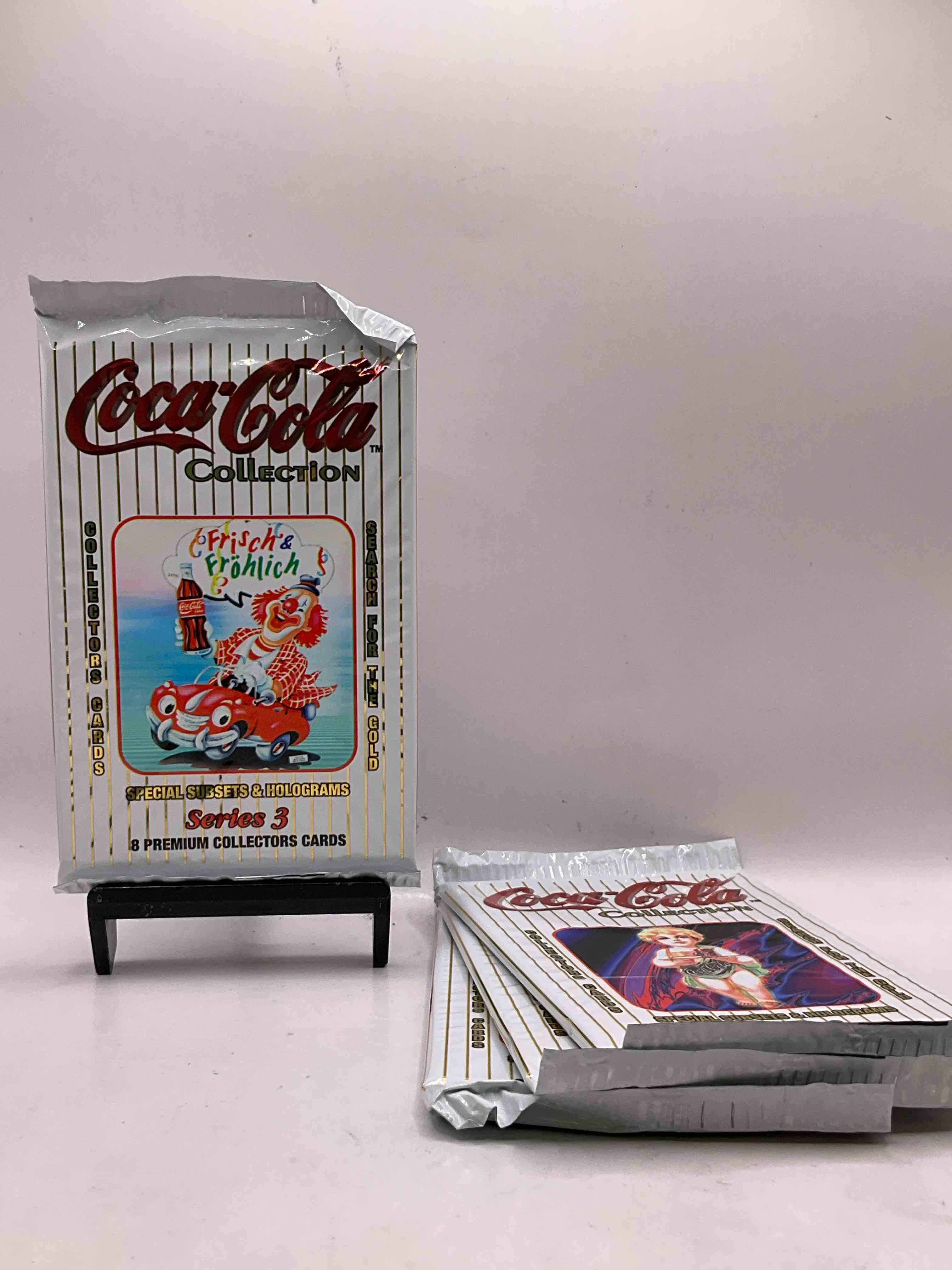 Coca Cola Collectors Rejoice! 1994 SERIES THREE Coke Collector Card Sealed Wax Packs, Direct From Original Retail Case! These Cards Are Super Rare & A Must For Coke Collectors! Search For Randomly Inserted Gold Cards, These Packs Are Nearly Impossible To Find!