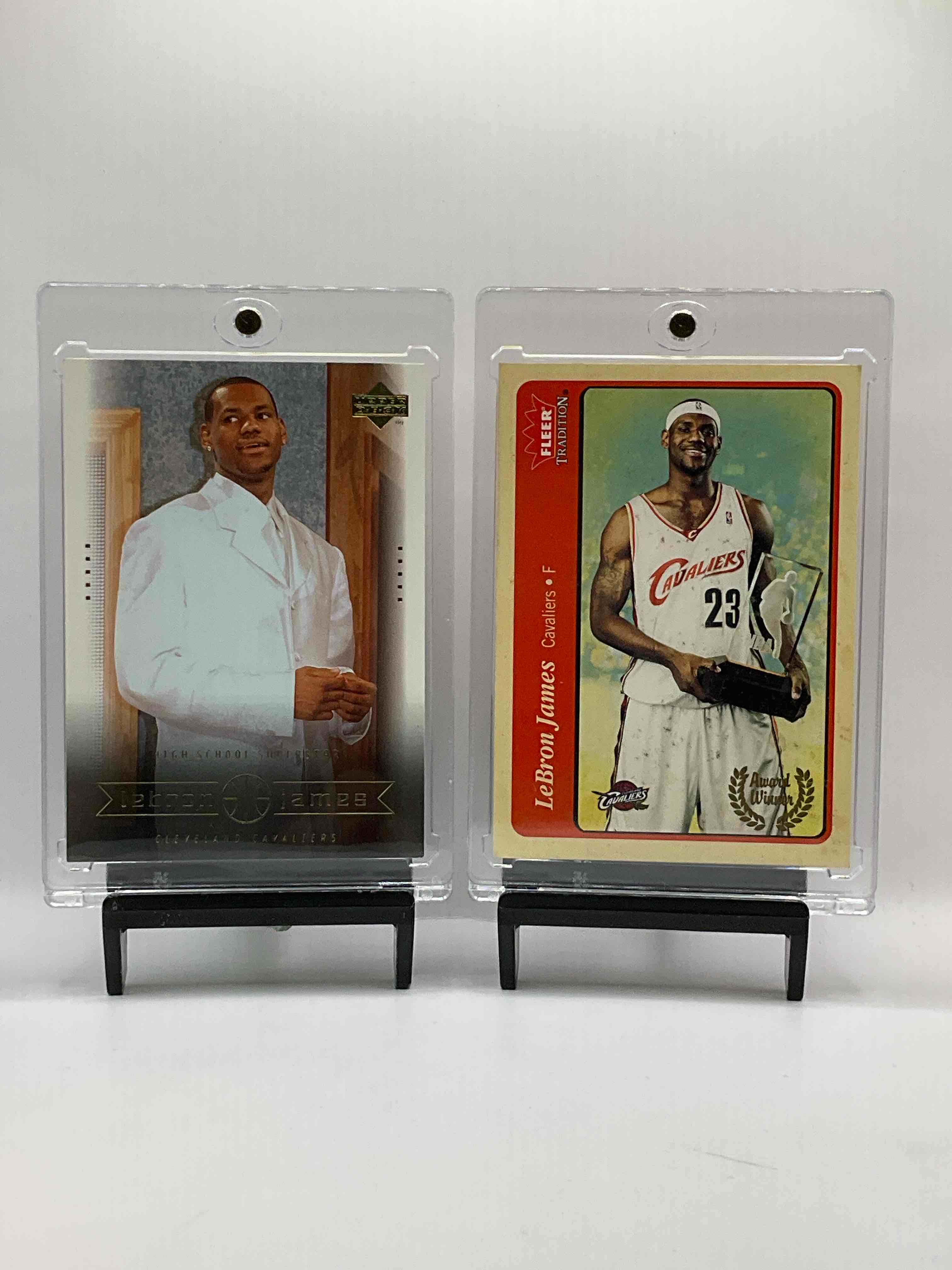 LeBron James Rookie! LeBron James Upper Deck Superstar Rookie Card, Fleer 2004 Tradition Card, Along With Other Cavs! 50 Card Cavs Craziness! Donovan Mitchell, Darius Garland Rookie, Isaac Okoro, Evan Mobley Rookie & So Many More! Insane Cavs Lot!