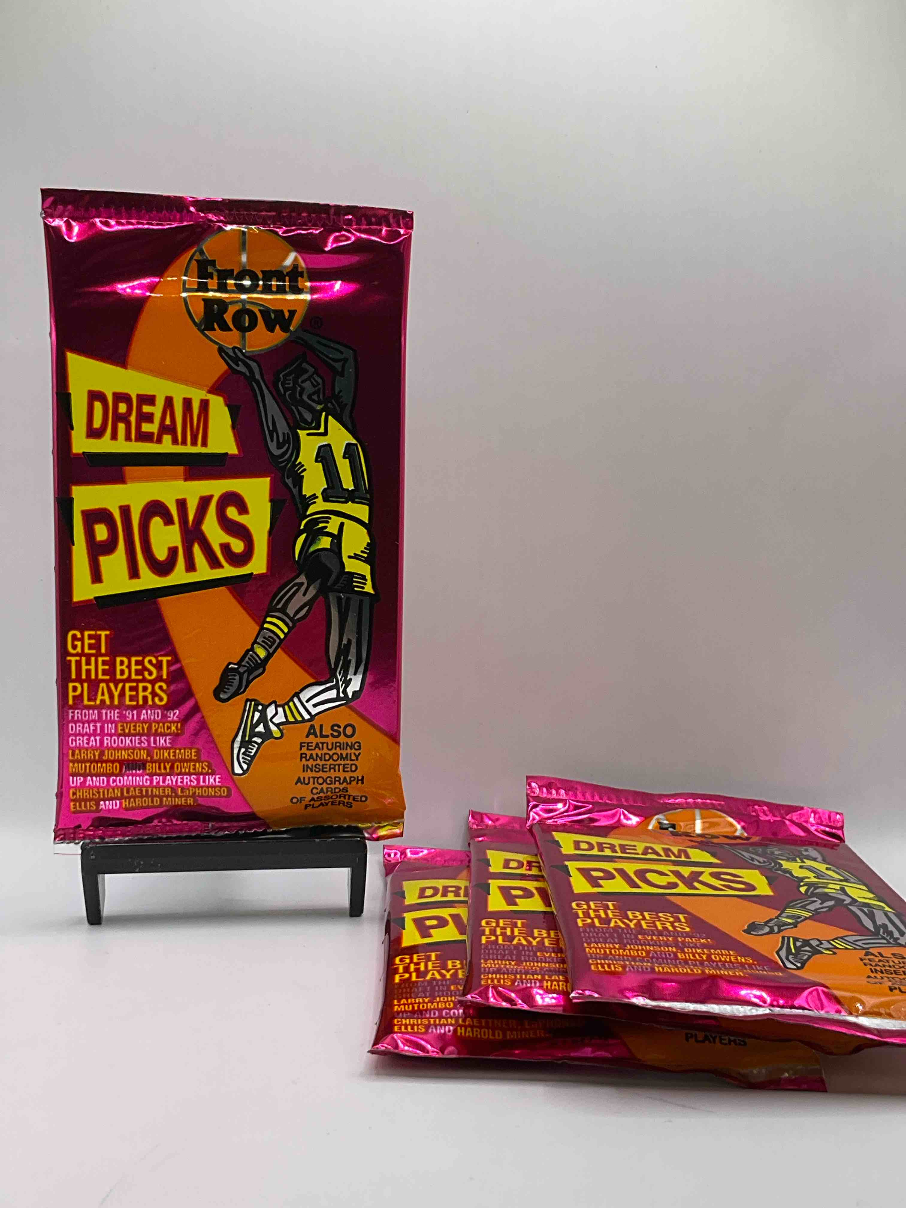 1991 Throwback Rarity! Here's Something You've Probably NEVER Seen! 1991 Front Row College Basketball / NBA Unopened Sealed Packs, Direct From Sealed Original Retail Case! Includes Randomly Inserted Rare Autograph Cards! Front Row Was The "Original" College Jersey Card Packs Back In The Day & Has Long Been Defunct. These Cards Are Becoming Serious Collector Items Due To Their Scarcity. These Things Are Serious Retro! Own Some Great Sports Card History & Something You'l Rarely See Again!