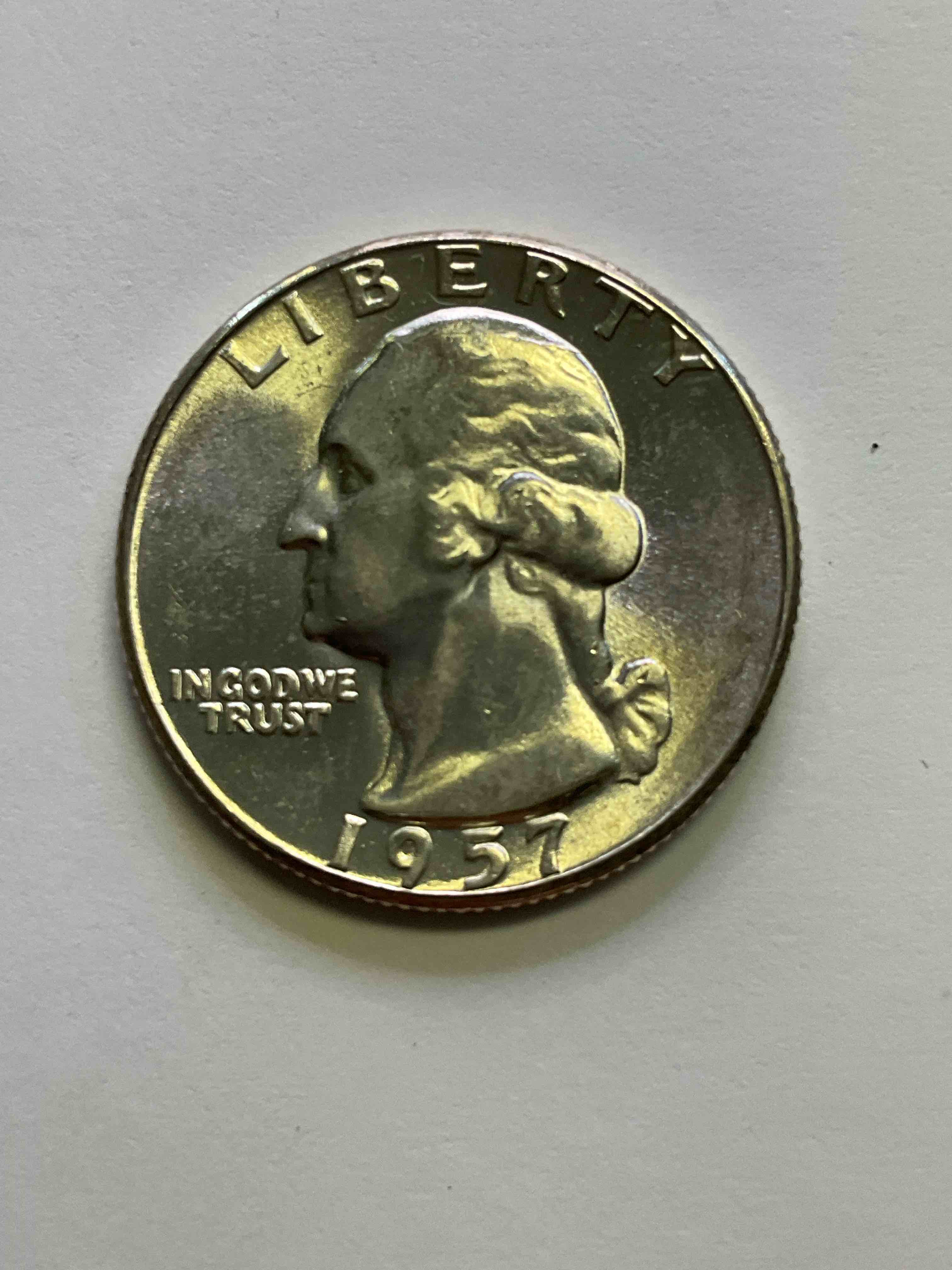 George Washington Brilliant Uncirculated Silver! Pre 1965 U.S. Quarter Dollar Coins Were Actually Silver, Here Are two Great Examples Of Awesome, Pristine George Washington Silver Quarters, Stunning & Uncirculated! Rare 1957 Mint! Great For Investing In Precious Metals! These Coins Were Minted At 90% Silver and 10% Copper, Giving Them A Net Weight Of .18084 Ounces Of Pure Silver Per Coin! Very Hard To Find Uncirculated, Stunning! Invest In Fine U.S. Silver!