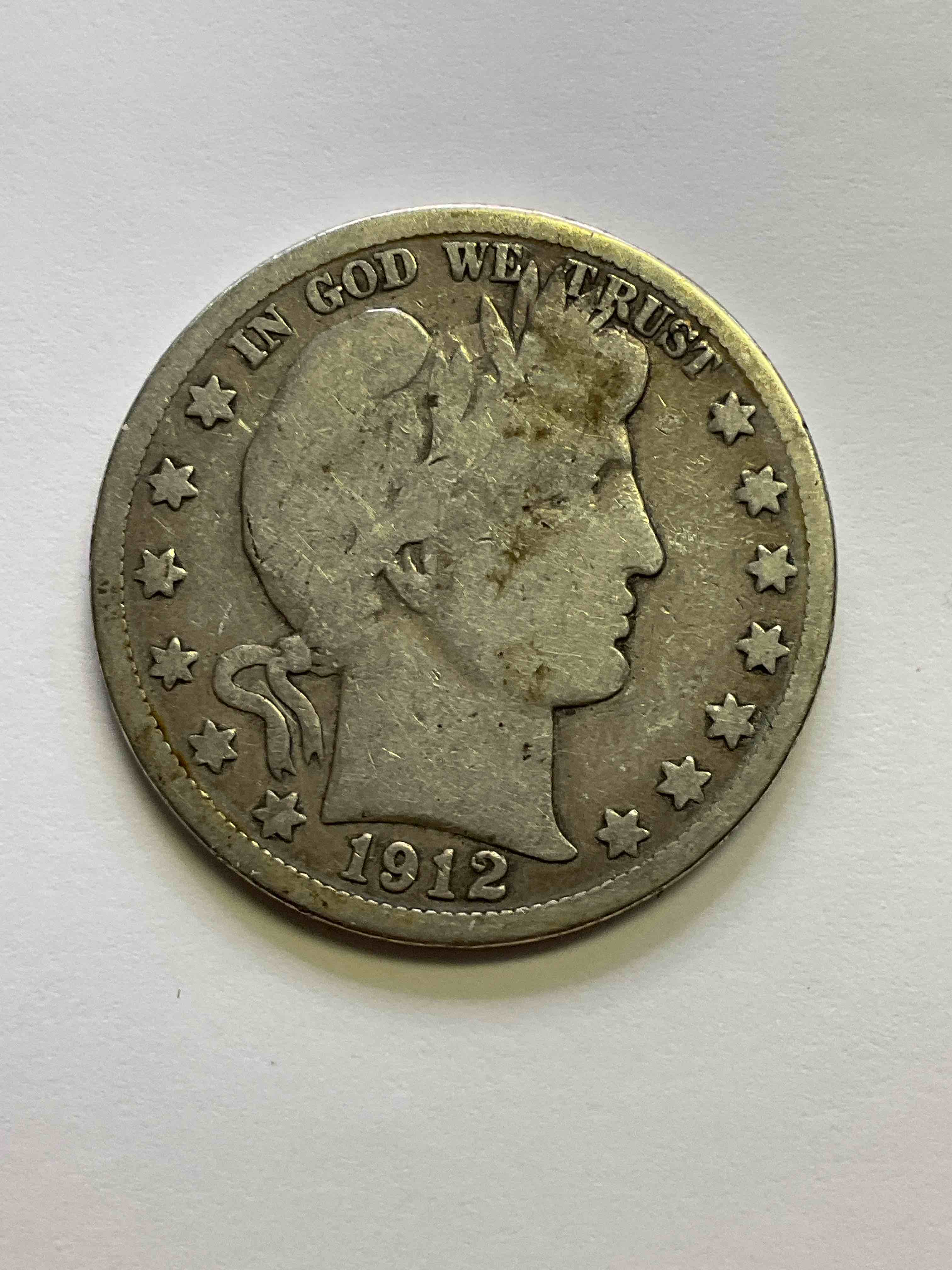 Rare 1912 Titanic Fine Silver! Barber Half Dollar, 90% Silver! 1912 Year Of The Titanic! Nearly Impossible To Collect! The Year Of The Sinking Of The Titanic! Own A Piece Of History Great For Coin Collectors, Think Of The History These Coins Have Seen! Rare 90% Silver Barber Half Dollar!