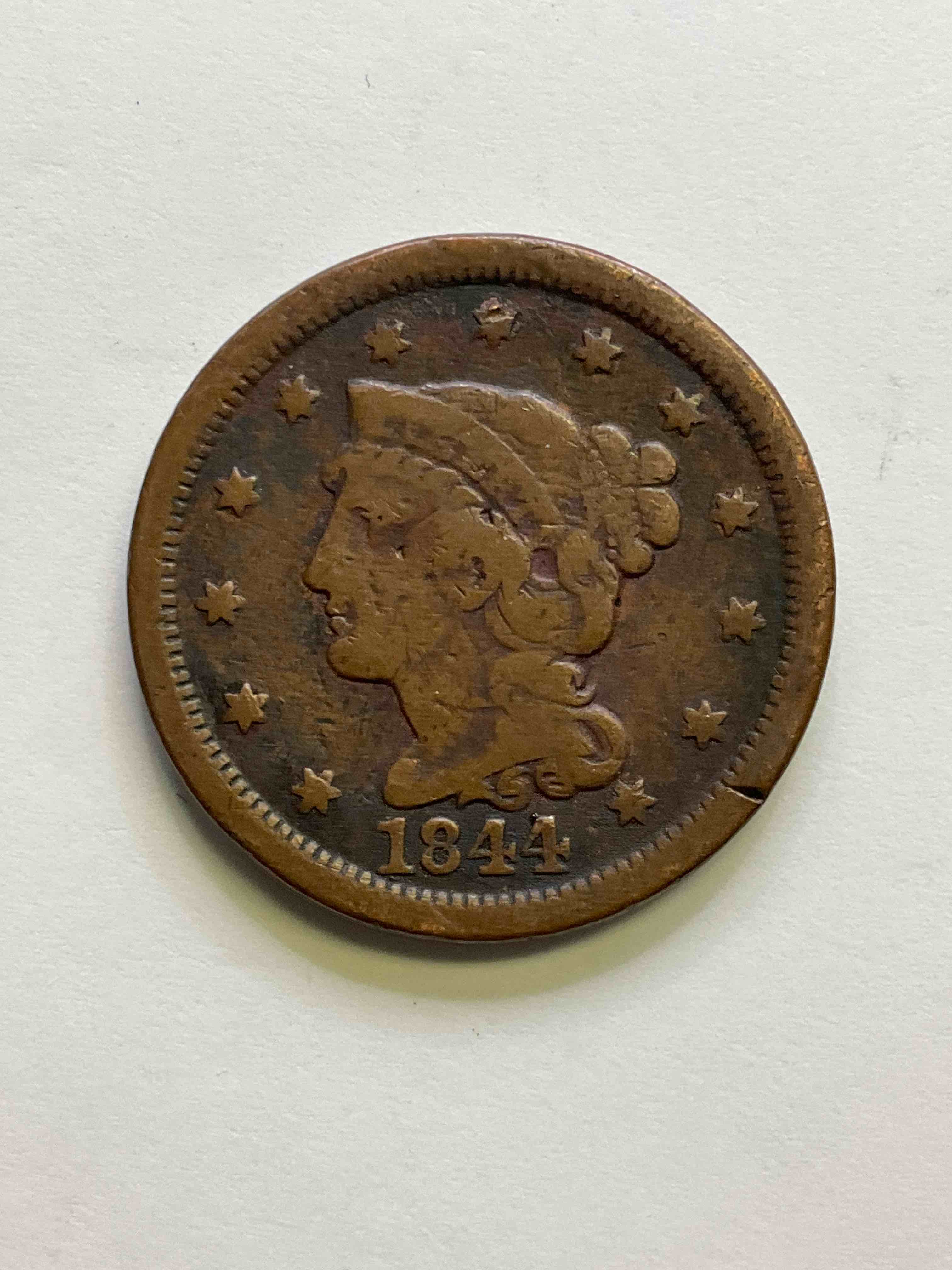 1844 Ultra Rare US One Cent Piece! These Coins Were Minted Starting In 1839 & Have Become Serious Collectors Items! This Rare One Cent Piece Is In Great Condition For The Year! 1800’s Coin, Think Of The History This Coin Has Seen! Incredible!  