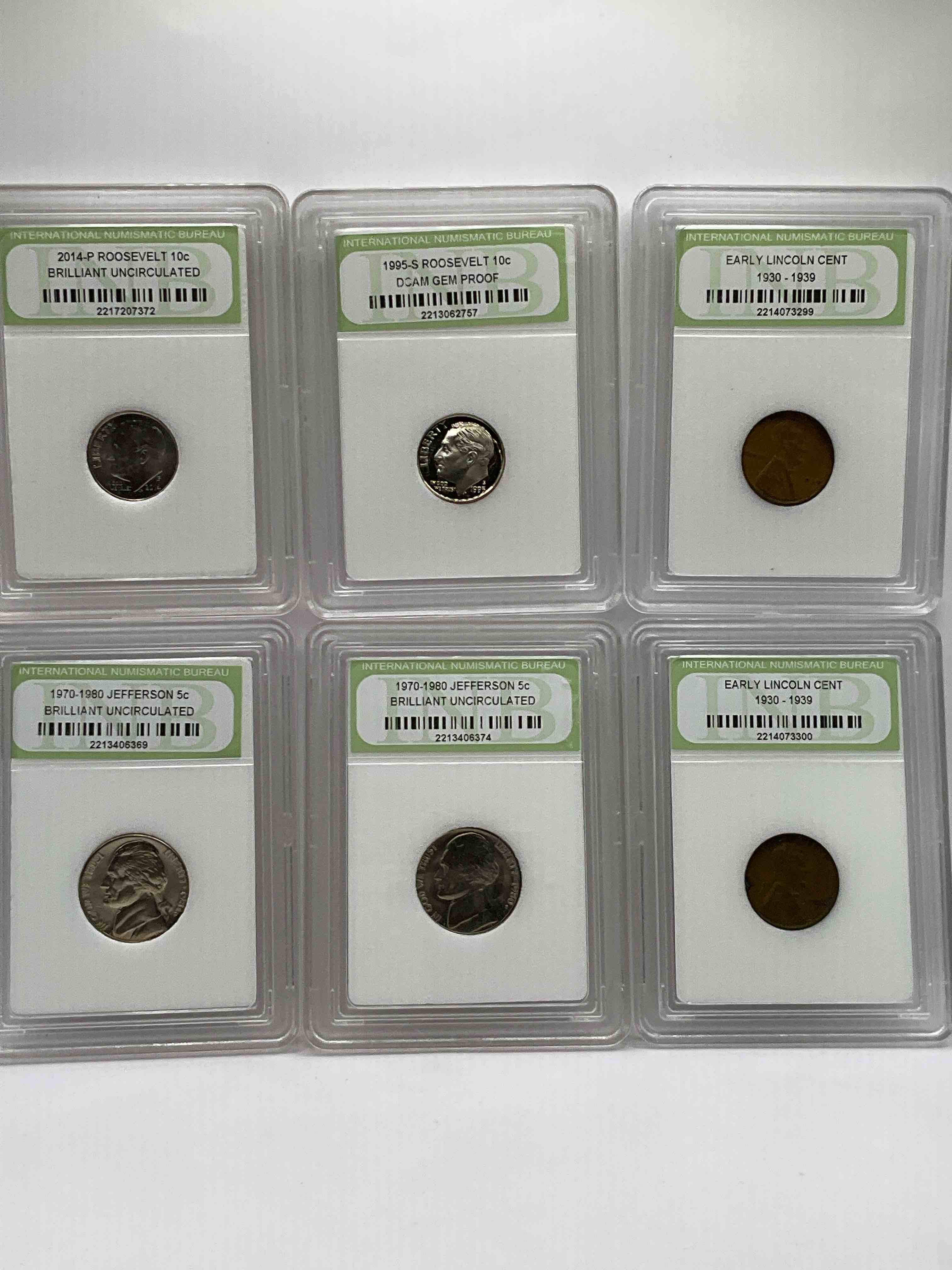 Collector's Dream! Six Different Rare, Slabbed U.S. Collector Coins In Certified/Catalogued Protective Slab Cases! A Great Way to Build An Incredible Collection Of Protected, Rare U.S. Coins! Great For The Coin Fan & Collector!