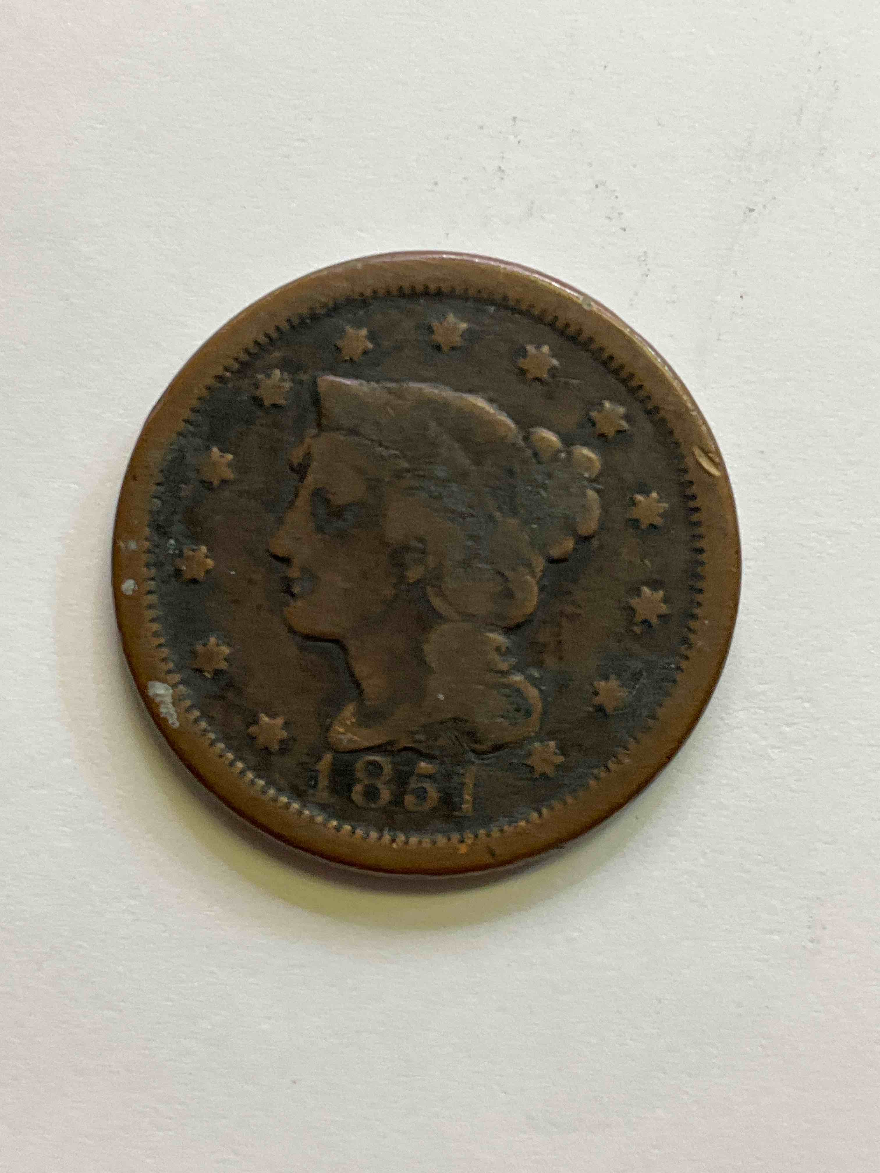 1851 Ultra Rare US One Cent Piece! These Coins Were Minted Starting In 1839 & Have Become Serious Collectors Items! This Rare One Cent Piece Is In Great Condition For The Year! 1800’s Coin, Think Of The History This Coin Has Seen! Incredible!  
