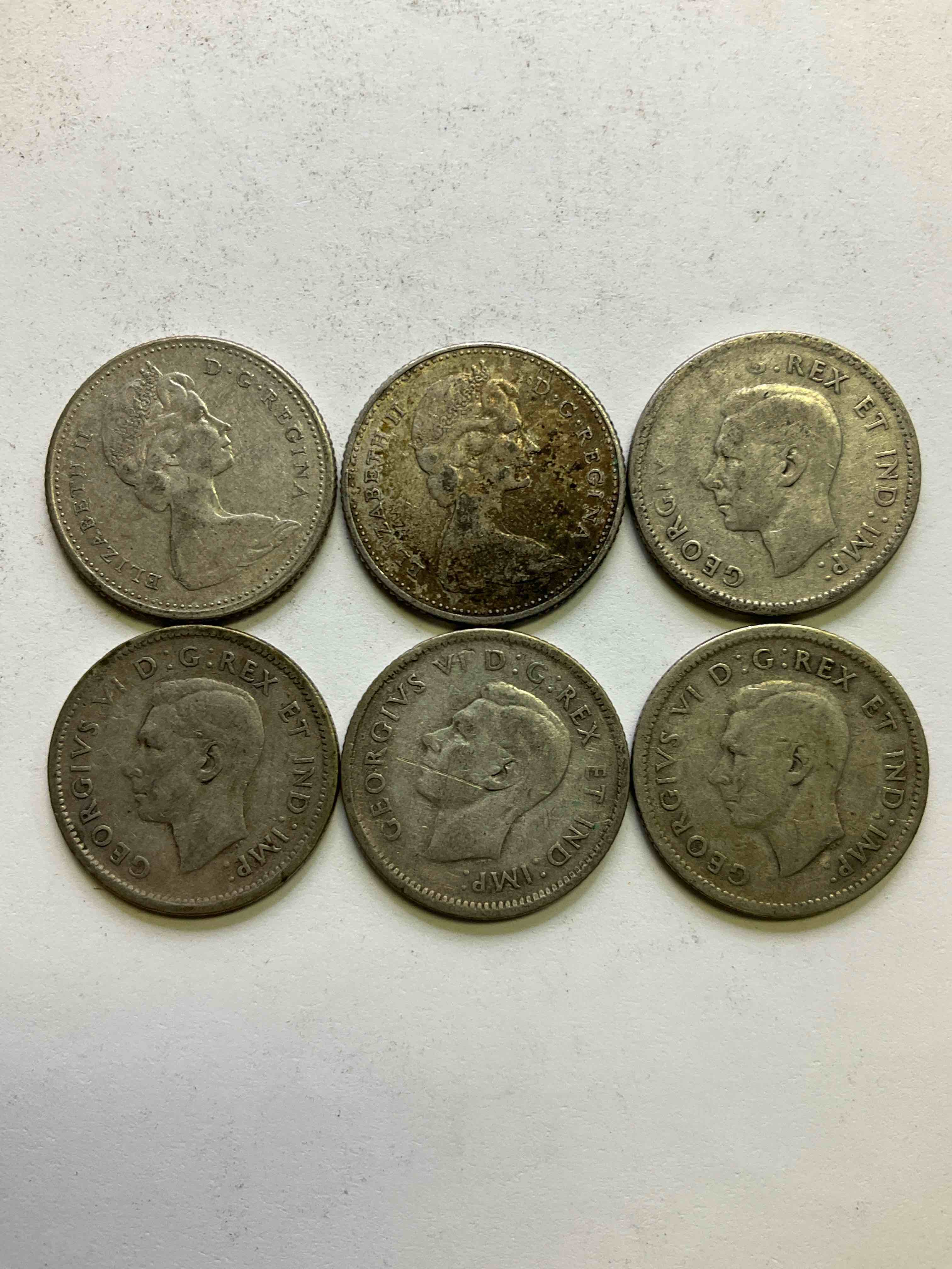 Rare Canadian Silver! Silver Dimes! Canadian Dimes Were Silver From 1920-1967! These Rare Dimes From Varying Years Are Perfect For Any Collection!