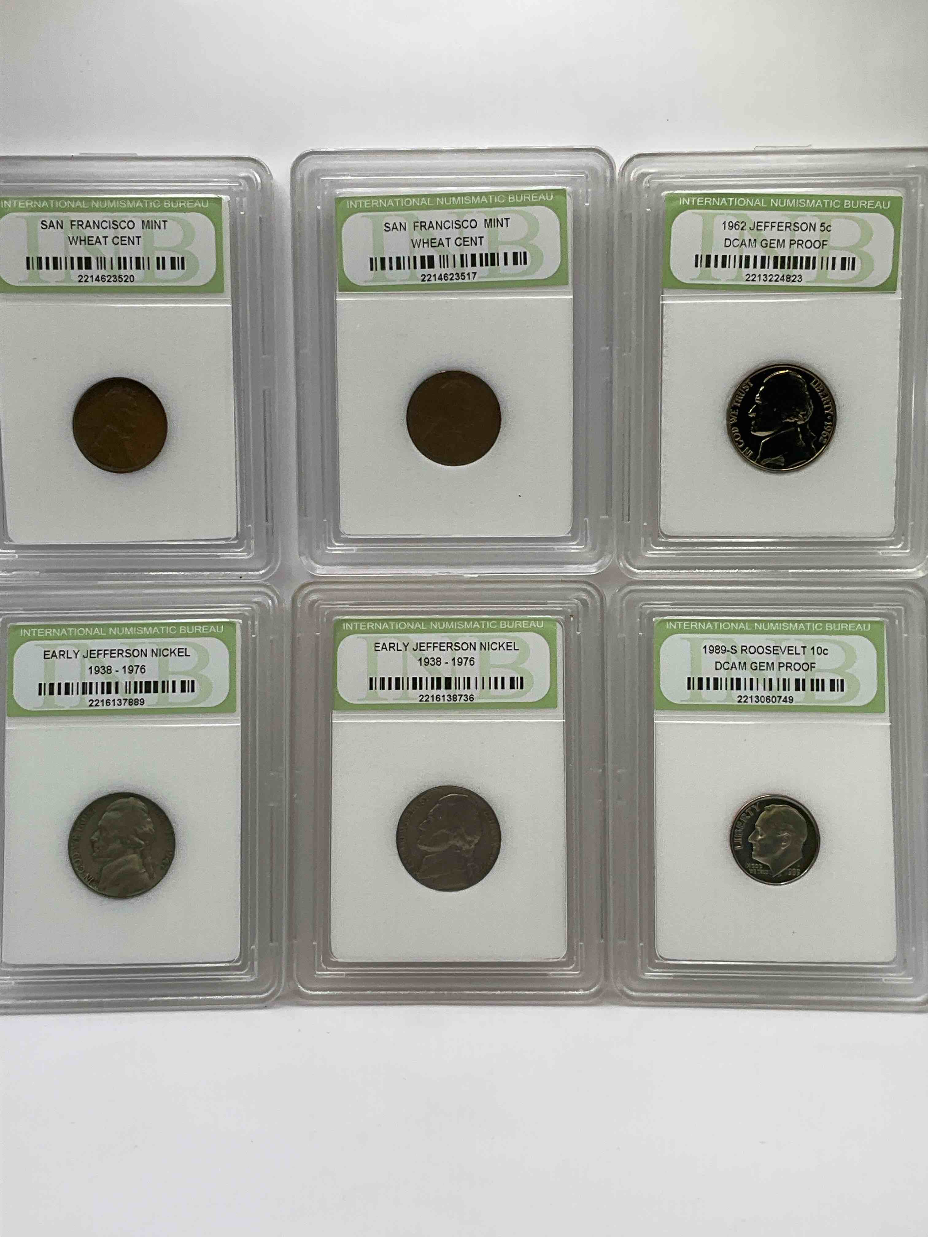 Collector's Dream! Six Different Rare, Slabbed U.S. Collector Coins In Certified/Catalogued Protective Slab Cases! A Great Way to Build An Incredible Collection Of Protected, Rare U.S. Coins! Great For The Coin Fan & Collector!
