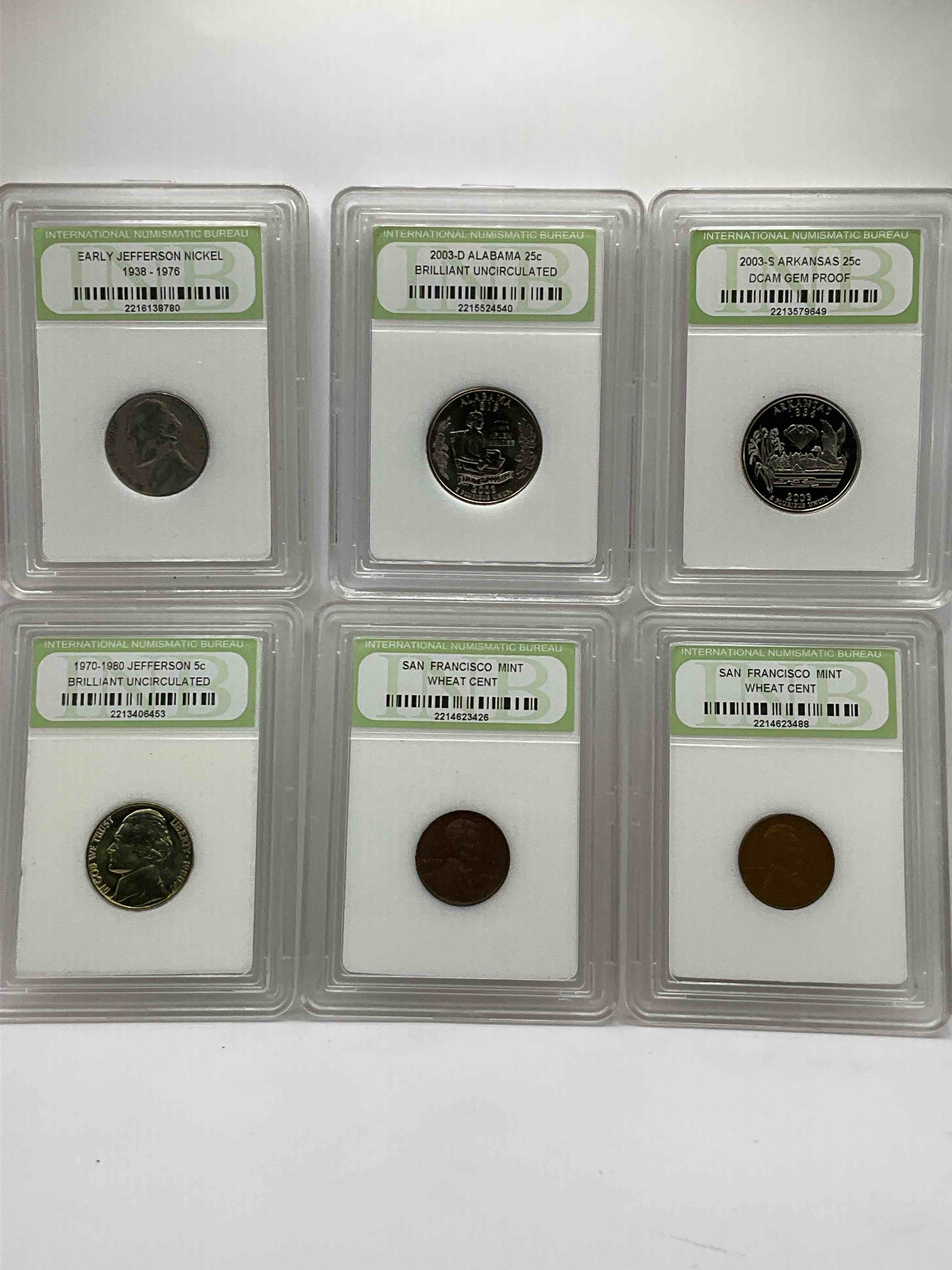 Collector's Dream! Six Different Rare, Slabbed U.S. Collector Coins In Certified/Catalogued Protective Slab Cases! A Great Way to Build An Incredible Collection Of Protected, Rare U.S. Coins! Great For The Coin Fan & Collector!