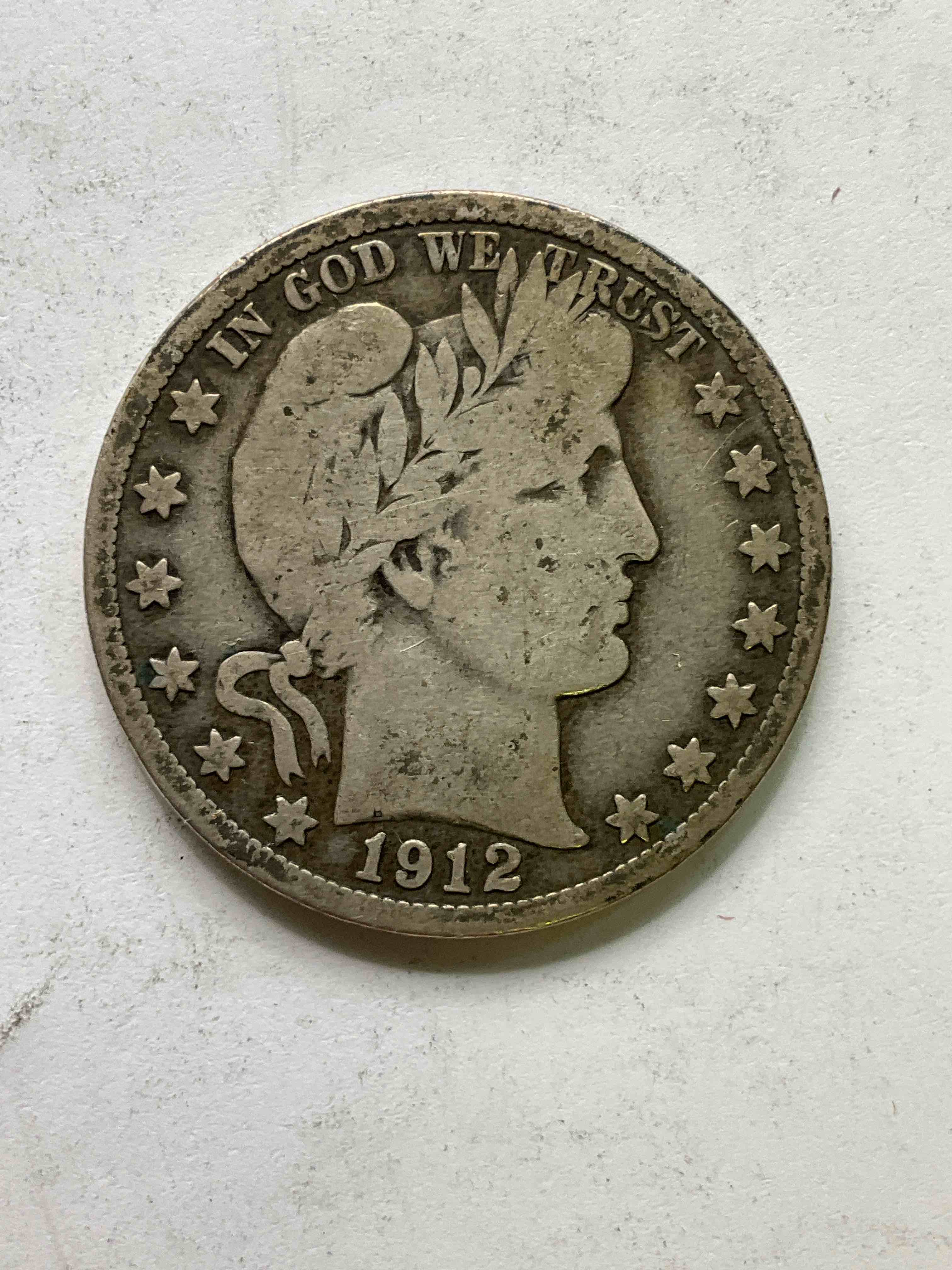 Rare 1912 Titanic Fine Silver! Barber Half Dollar, 90% Silver! 1912 Year Of The Titanic! Nearly Impossible To Collect! The Year Of The Sinking Of The Titanic! Own A Piece Of History Great For Coin Collectors, Think Of The History These Coins Have Seen! Rare 90% Silver Barber Half Dollar!