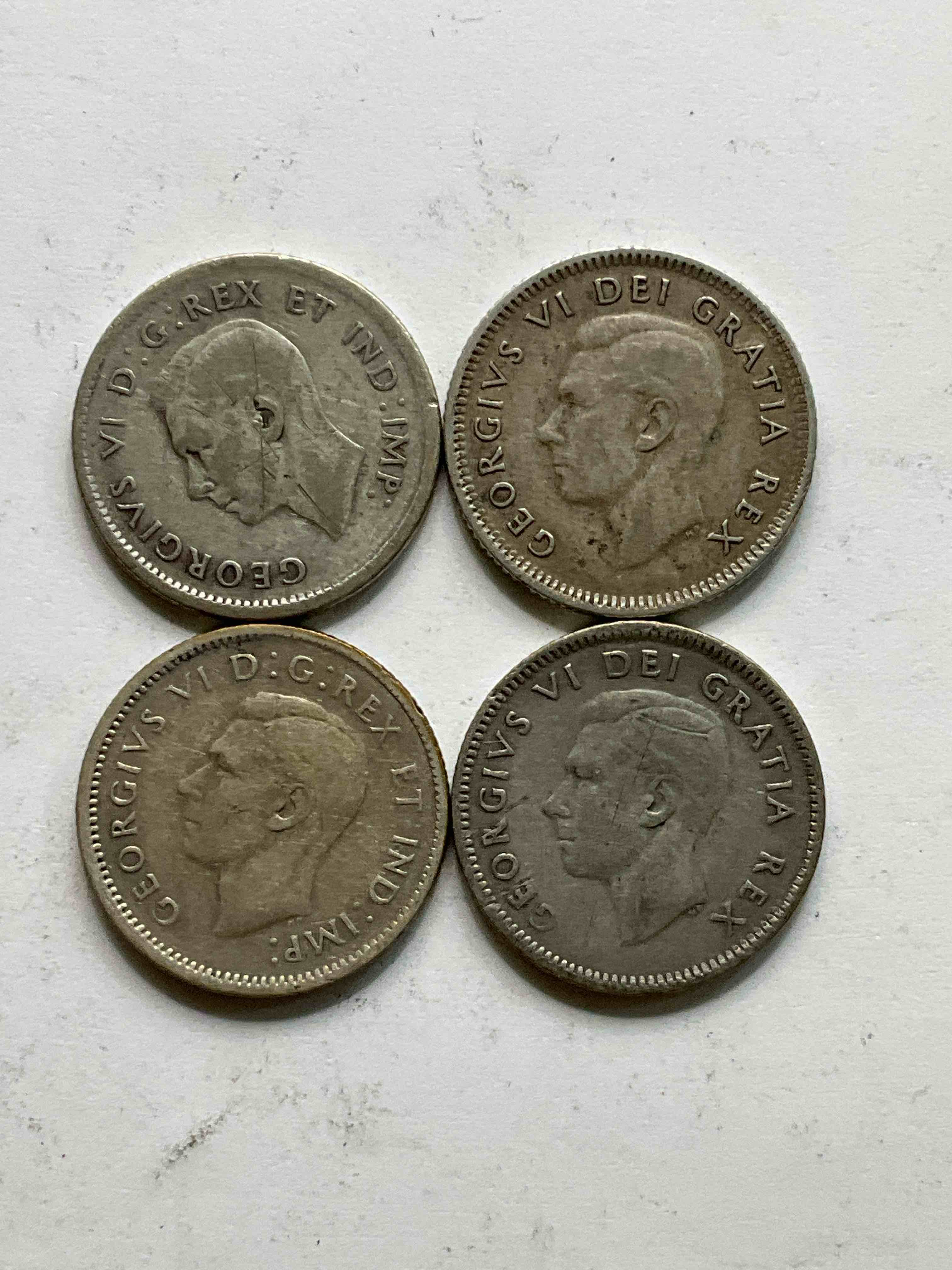 Rare Canadian Silver! Silver Dimes! Canadian Dimes Were Silver From 1920-1967! These Rare Dimes From Varying Years Are Perfect For Any Collection!