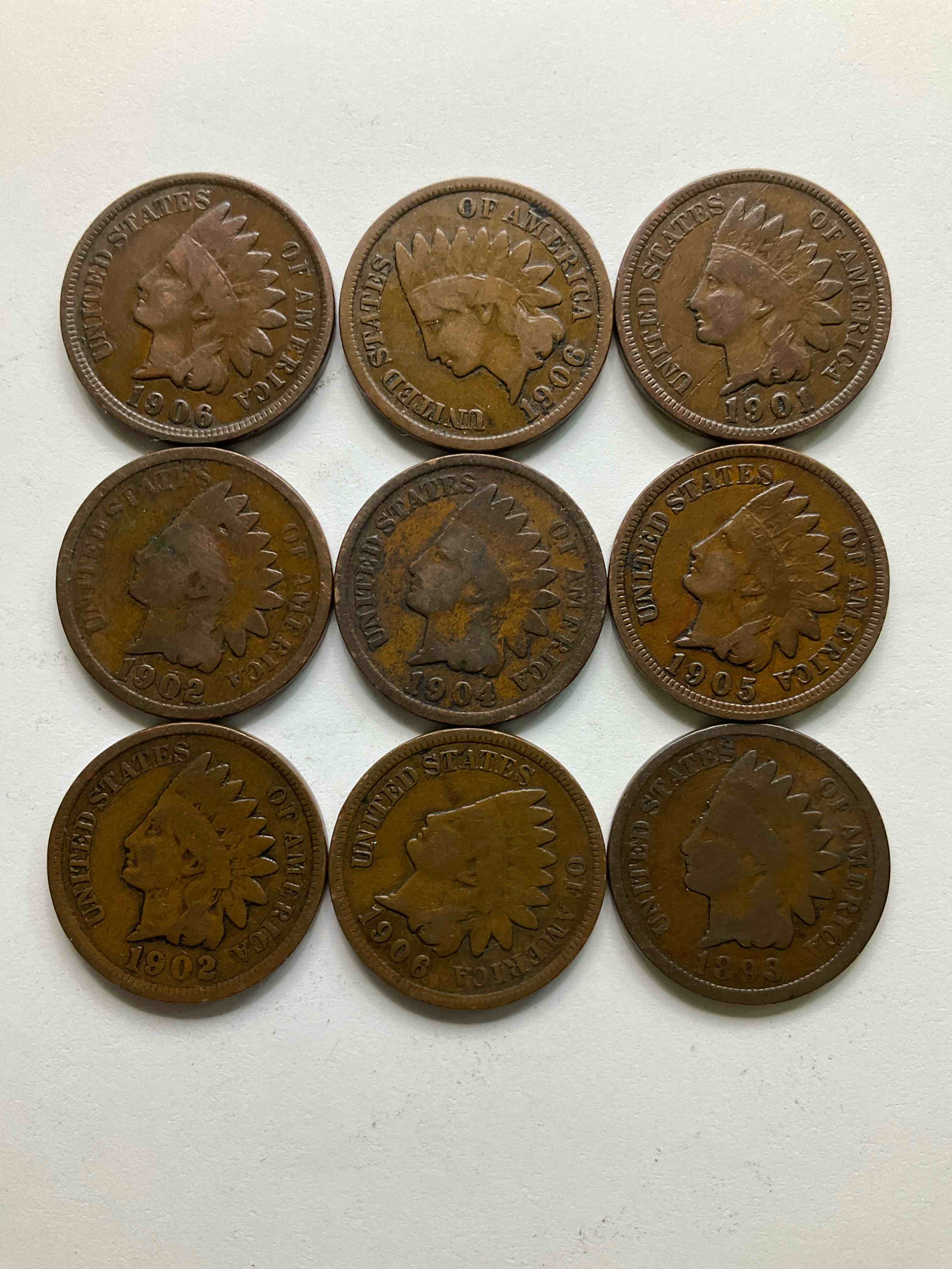Indian Head Pennies! These Gorgeous U.S. Pennies Were Minted From 1859-1909 & Have Become Serious Collector Items! The "Indian Head" Design Is Actually A Representation Of Lady Liberty Wearing An Indian Headdress. Here Are Beautiful, Well-Kept Examples Representing Many Different Mint Years! Great For Collecting, Investing & Learning History, & Rare With Visible Dates!