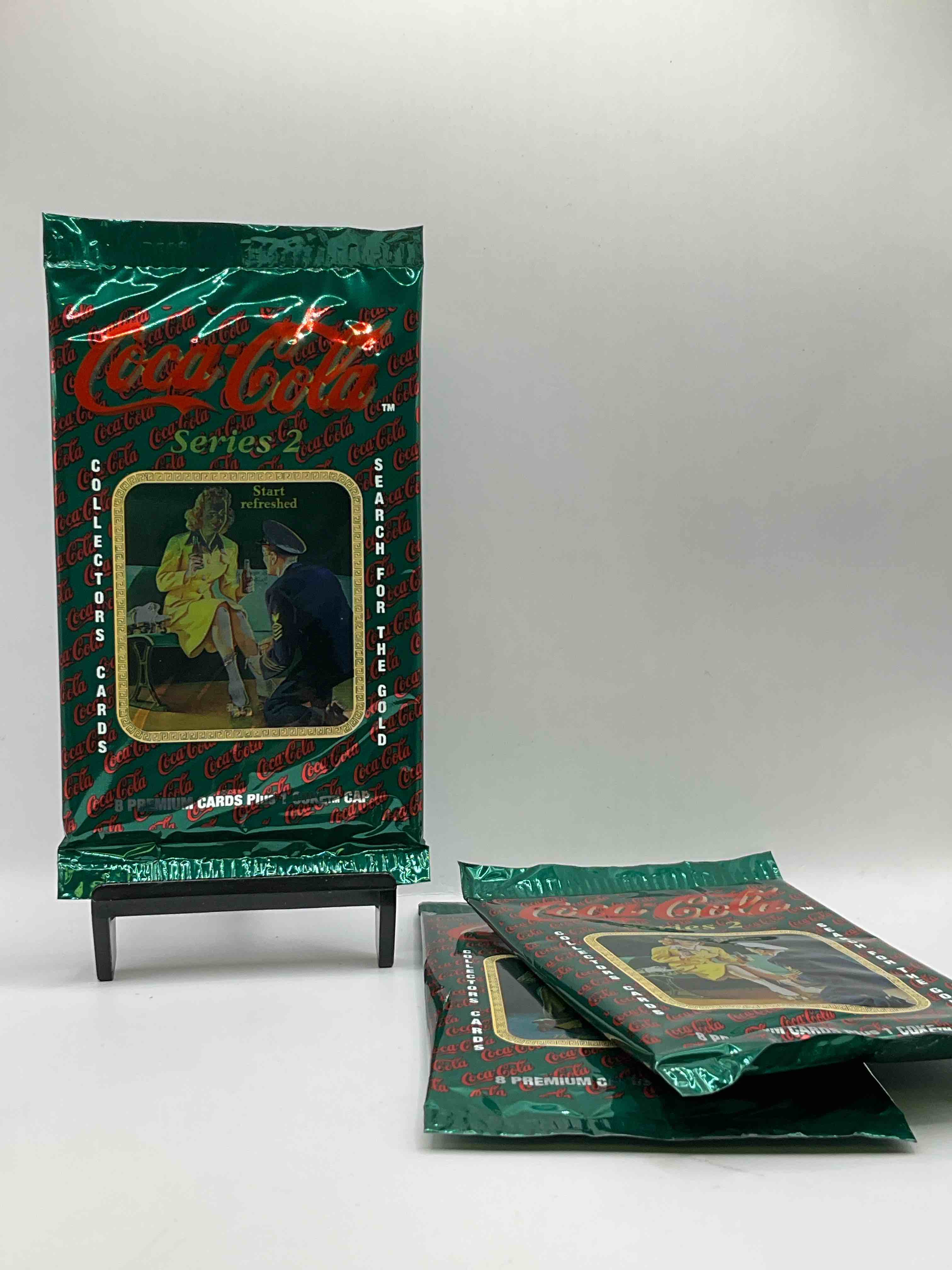 Coca Cola Collectors Rejoice! 1994 SERIES TWO Coke Collector Card Sealed Wax Packs, Direct From Original Retail Case! These Cards Are Super Rare & A Must For Coke Collectors! Search For Randomly Inserted Gold Cards, These Packs Are Nearly Impossible To Find!