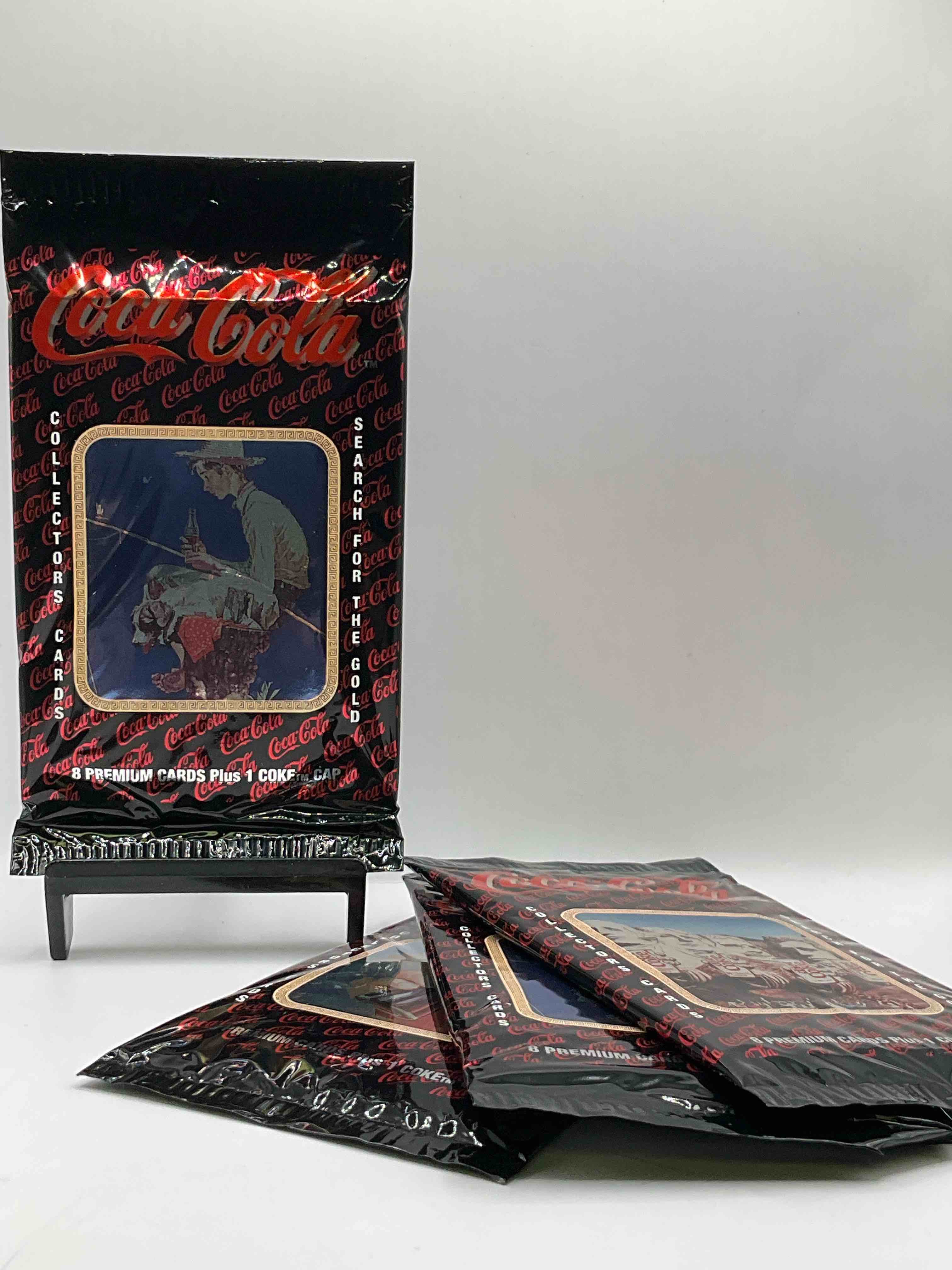 Coca Cola Collectors Rejoice! 1994 SERIES ONE Coke Collector Card Sealed Wax Packs, Direct From Original Retail Case! These Cards Are Super Rare & A Must For Coke Collectors! Search For Randomly Inserted Gold Cards, These Packs Are Nearly Impossible To Find!