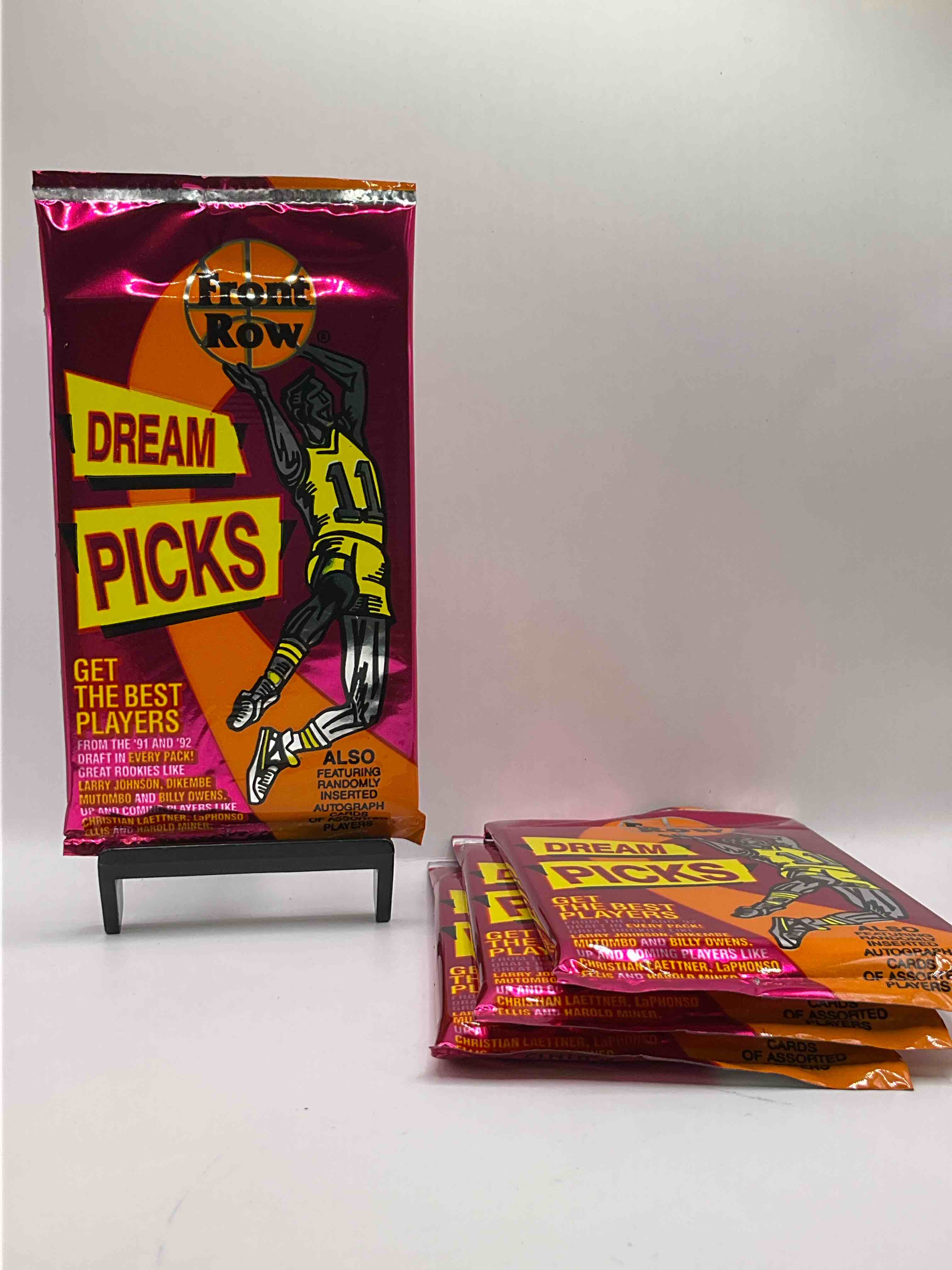 1991 Throwback Rarity! Here's Something You've Probably NEVER Seen! 1991 Front Row College Basketball / NBA Unopened Sealed Packs, Direct From Sealed Original Retail Case! Includes Randomly Inserted Rare Autograph Cards! Front Row Was The "Original" College Jersey Card Packs Back In The Day & Has Long Been Defunct. These Cards Are Becoming Serious Collector Items Due To Their Scarcity. These Things Are Serious Retro! Own Some Great Sports Card History & Something You'l Rarely See Again!