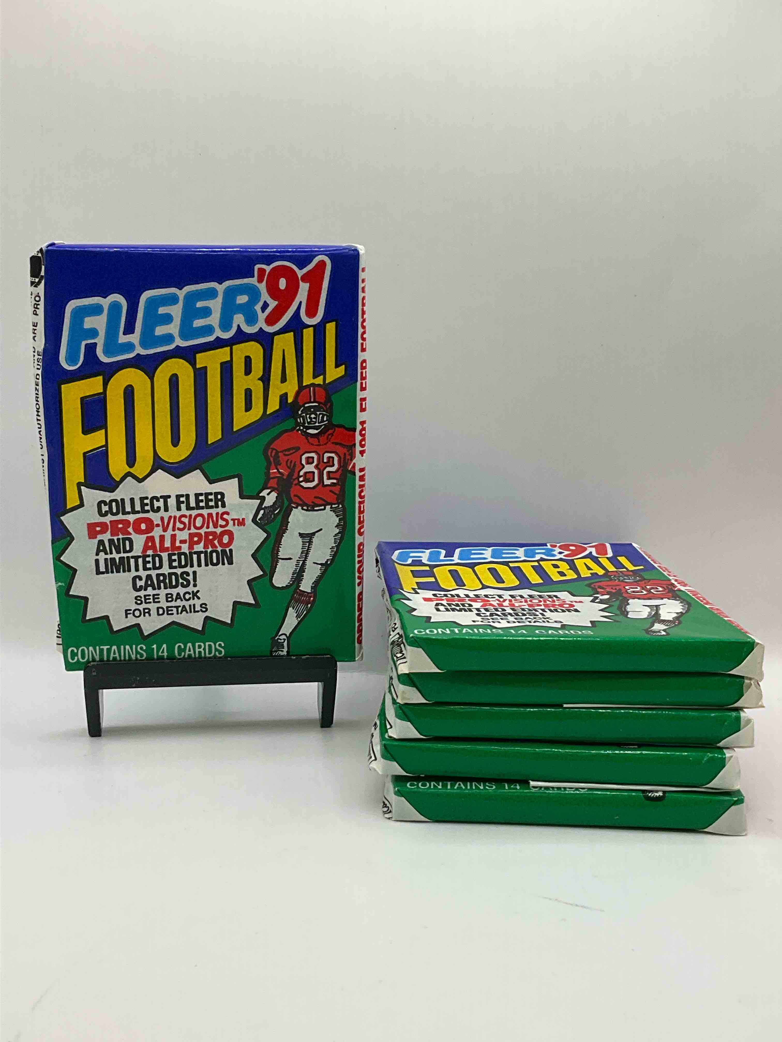 1991 fleer football unopened card pack! search for valuable joe montana & jerry rice cards! crazy packs from the early 90’s!