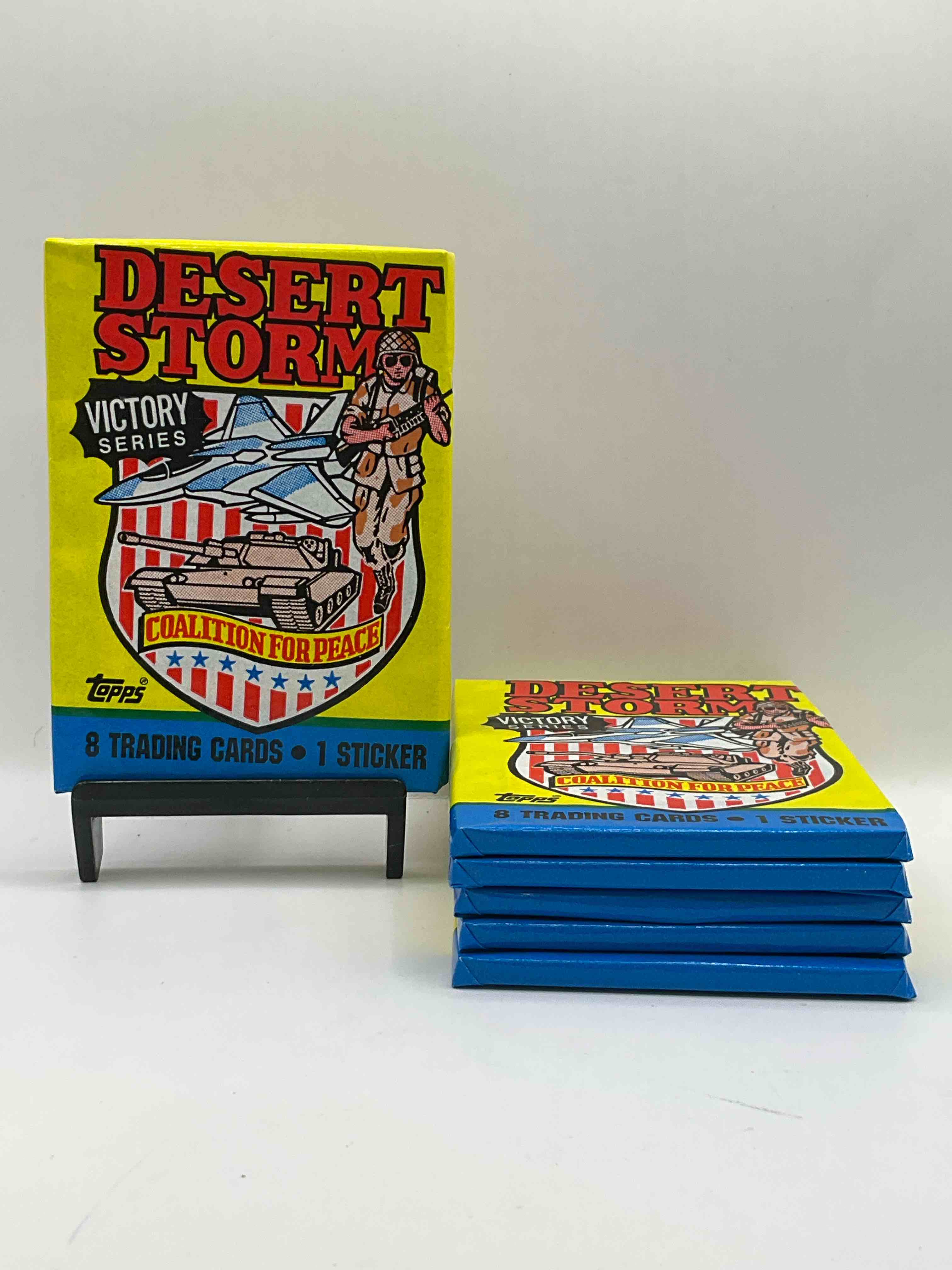 Calling Veterans! Awesome 1991 Desert Storm Coalition For Peace Unopened Wax Pack, Direct From Original Sealed Retail Case! Great Gift For Veterans!
