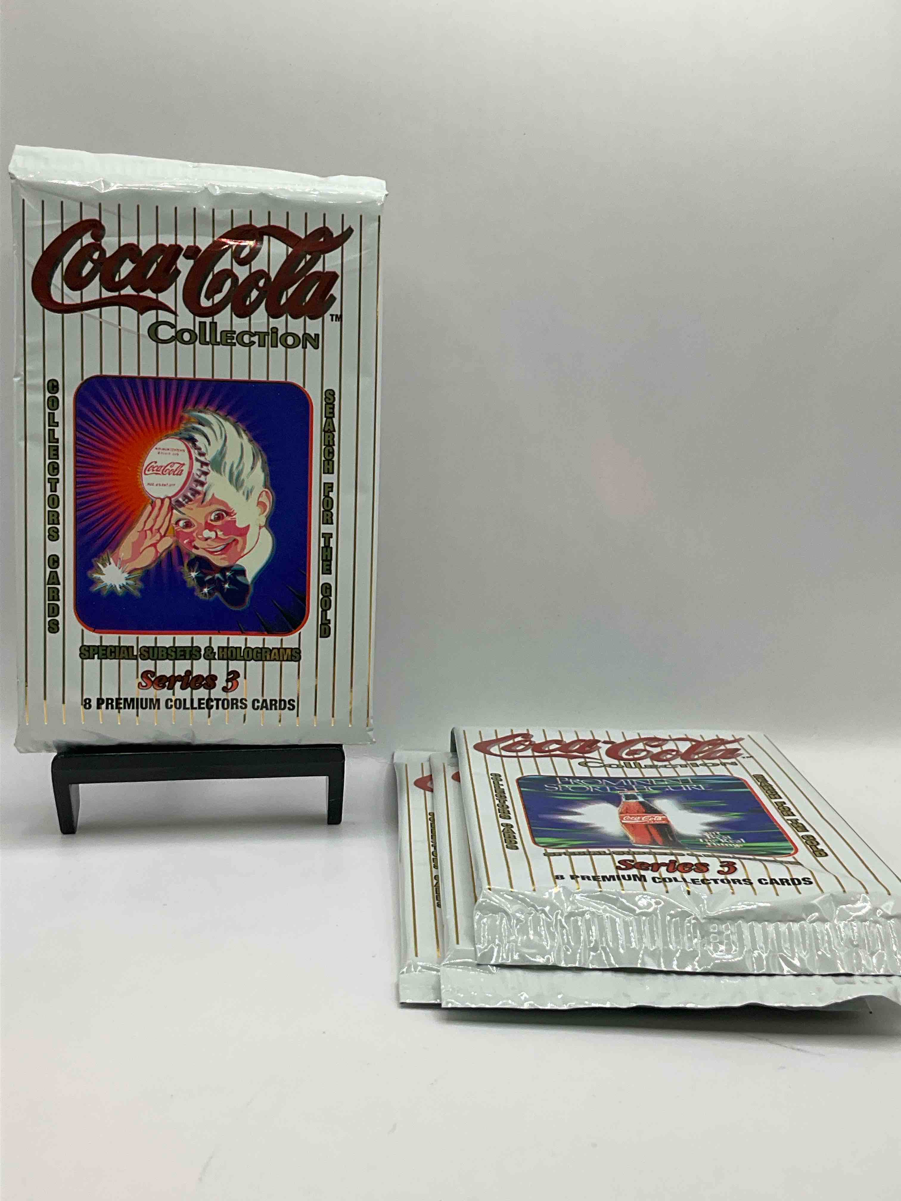 Coca Cola Collectors Rejoice! 1994 SERIES THREE Coke Collector Card Sealed Wax Packs, Direct From Original Retail Case! These Cards Are Super Rare & A Must For Coke Collectors! Search For Randomly Inserted Gold Cards, These Packs Are Nearly Impossible To Find!
