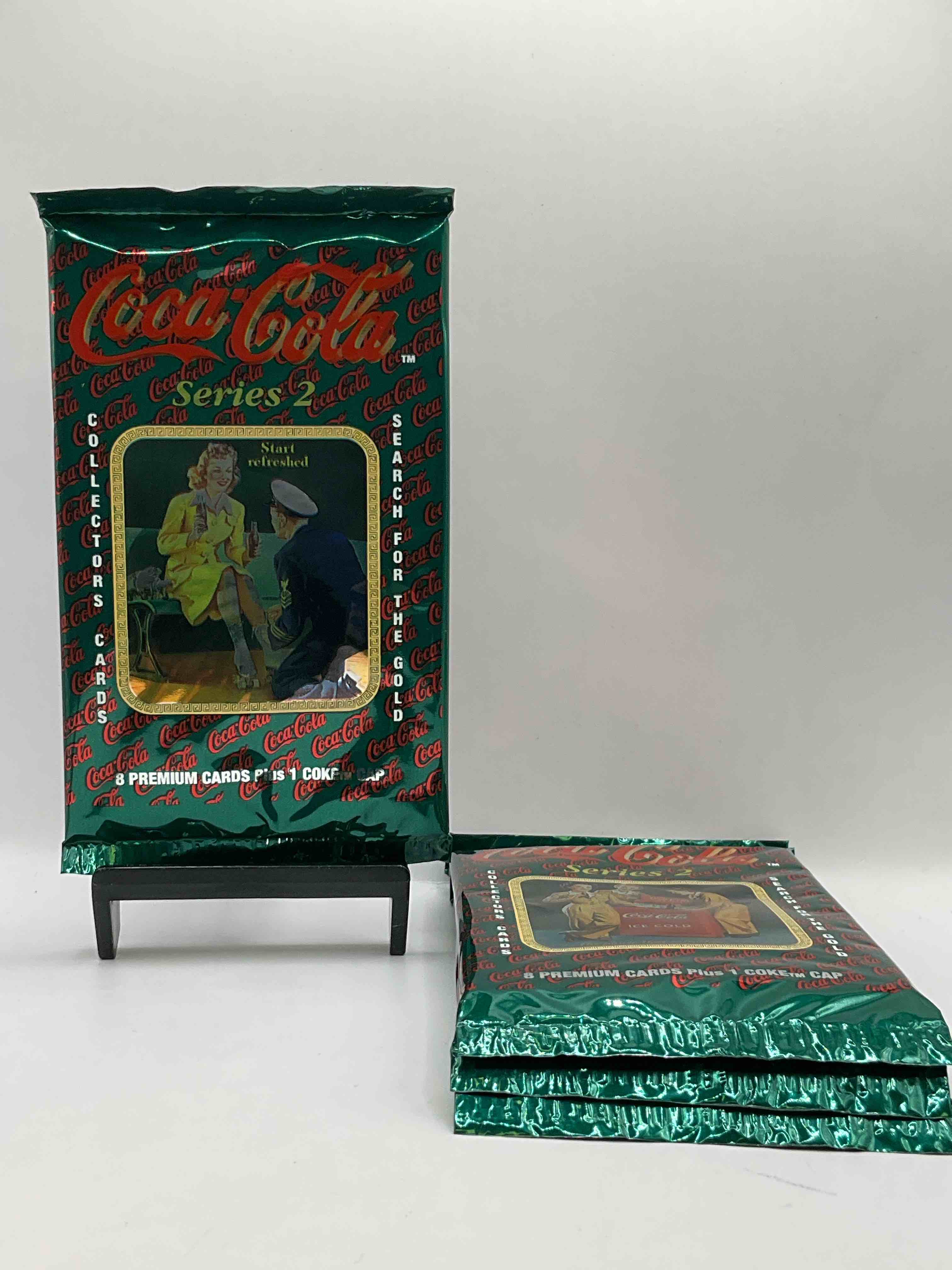 Coca Cola Collectors Rejoice! 1994 SERIES TWO Coke Collector Card Sealed Wax Packs, Direct From Original Retail Case! These Cards Are Super Rare & A Must For Coke Collectors! Search For Randomly Inserted Gold Cards, These Packs Are Nearly Impossible To Find!