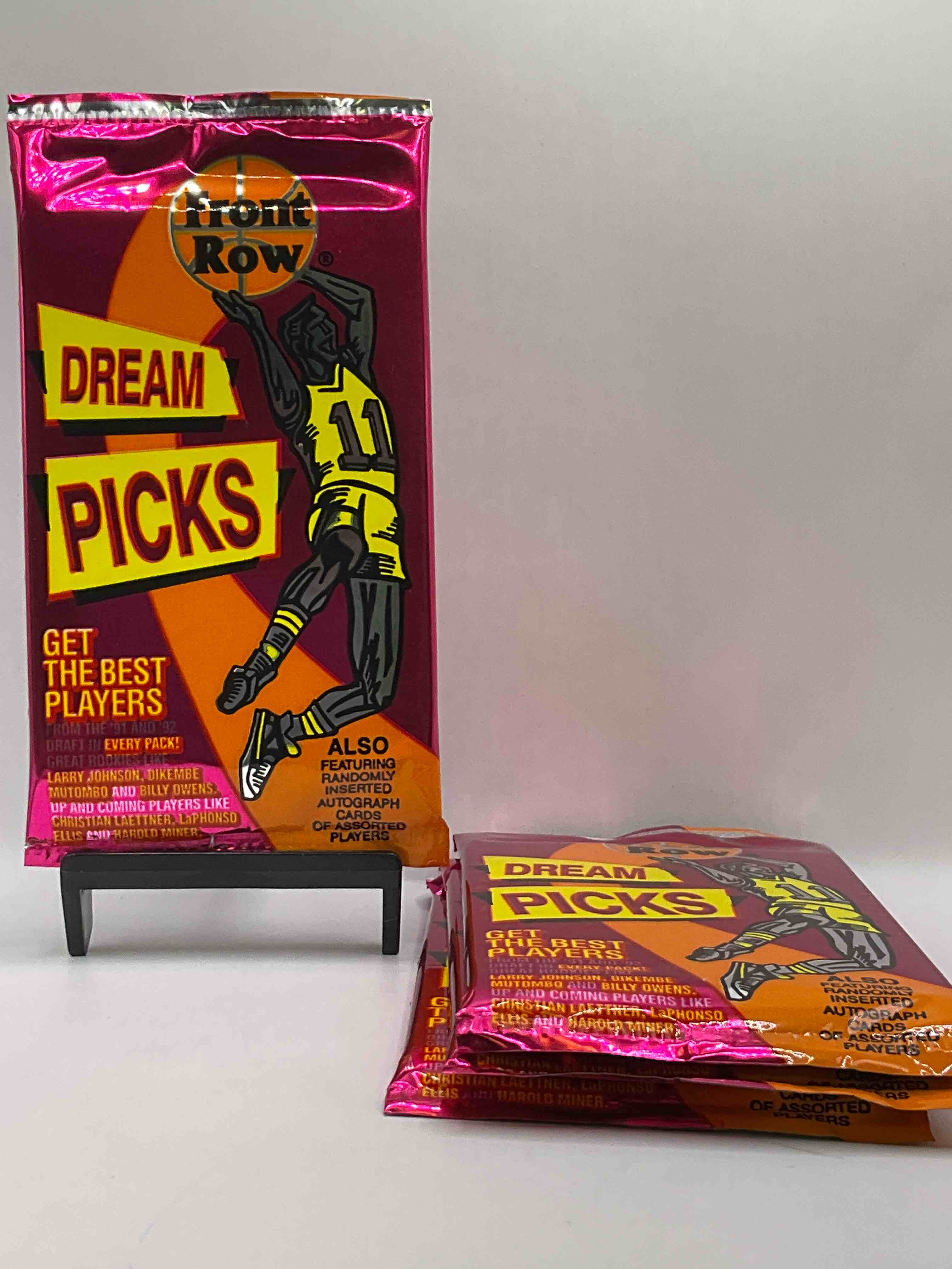 1991 Throwback Rarity! Here's Something You've Probably NEVER Seen! 1991 Front Row College Basketball / NBA Unopened Sealed Packs, Direct From Sealed Original Retail Case! Includes Randomly Inserted Rare Autograph Cards! Front Row Was The "Original" College Jersey Card Packs Back In The Day & Has Long Been Defunct. These Cards Are Becoming Serious Collector Items Due To Their Scarcity. These Things Are Serious Retro! Own Some Great Sports Card History & Something You'l Rarely See Again!