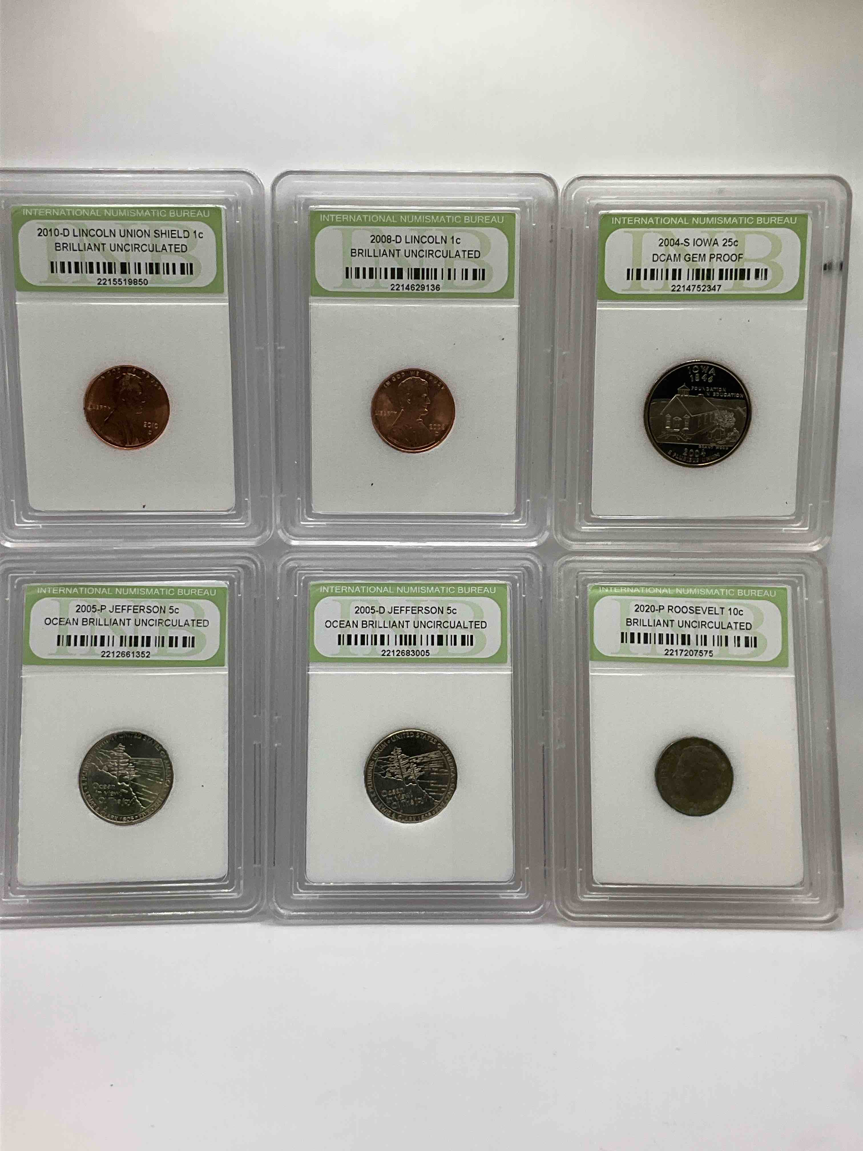 Collector's Dream! Six Different Rare, Slabbed U.S. Collector Coins In Certified/Catalogued Protective Slab Cases! A Great Way to Build An Incredible Collection Of Protected, Rare U.S. Coins! Great For The Coin Fan & Collector!