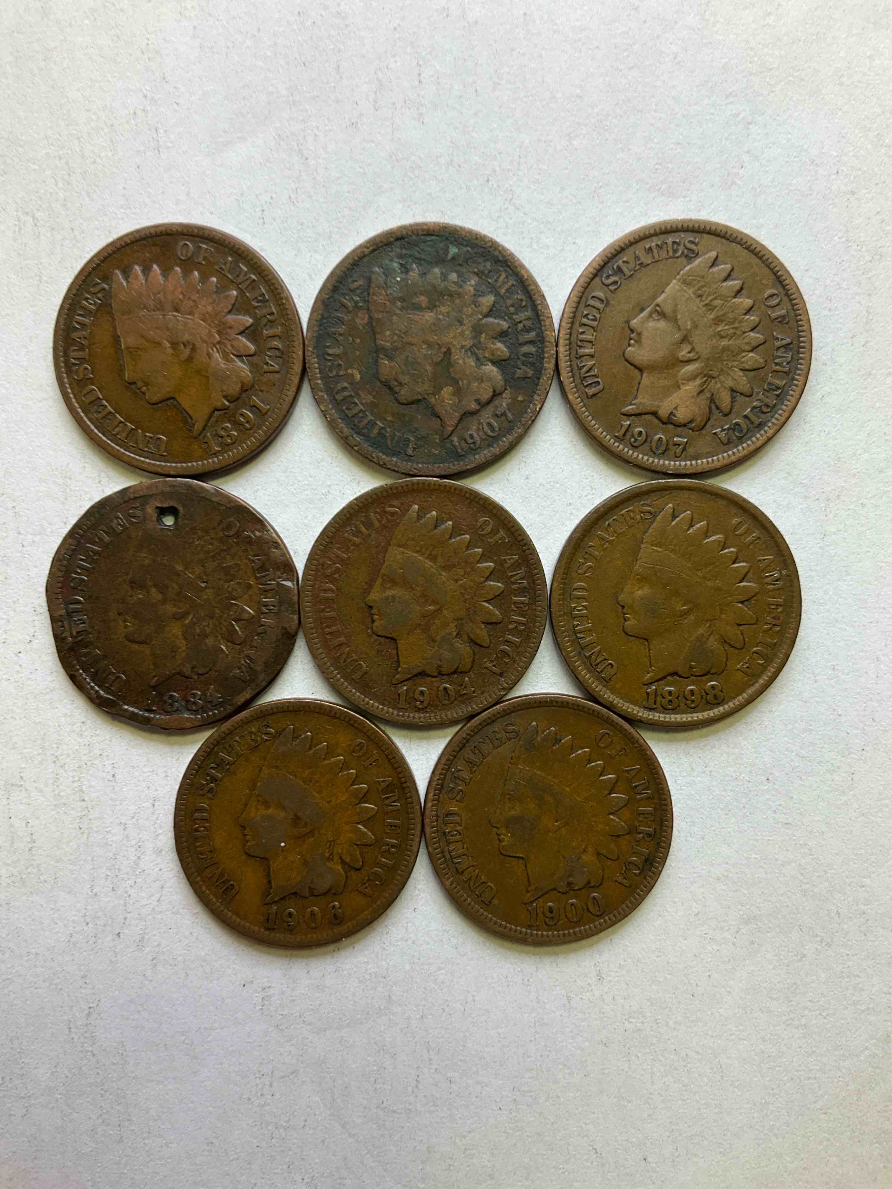 Indian Head Pennies! These Gorgeous U.S. Pennies Were Minted From 1859-1909 & Have Become Serious Collector Items! The "Indian Head" Design Is Actually A Representation Of Lady Liberty Wearing An Indian Headdress. Here Are Beautiful, Well-Kept Examples Representing Many Different Mint Years! Great For Collecting, Investing & Learning History, & Rare With Visible Dates!