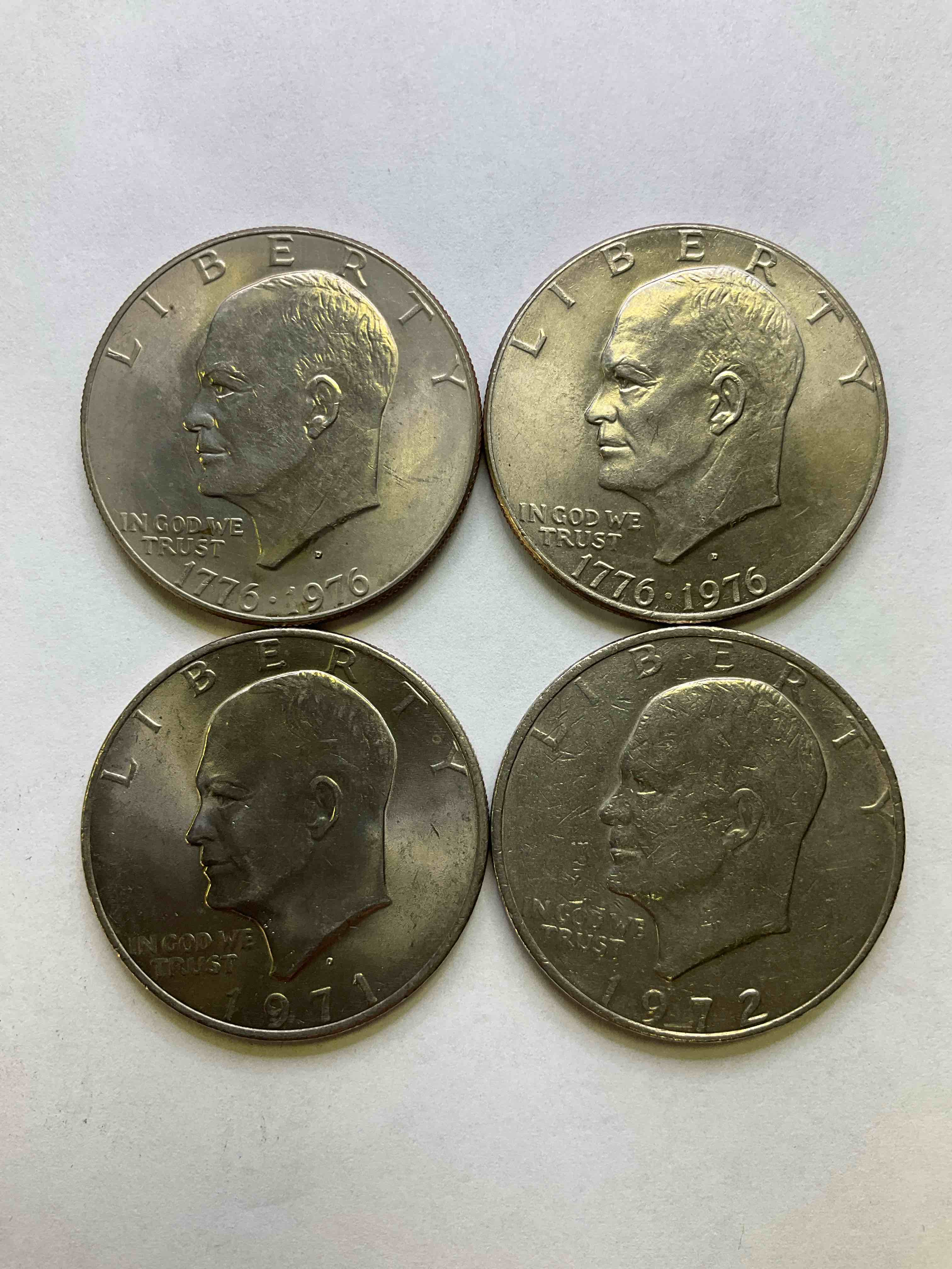 Brilliant Bicentennial Eisenhower Dollar Coins! These Striking, Large U.S. Coins Were Minted From 1971-1978. Here Are Gorgeous Examples Of “Ike" Dollars From 1976 & More! These Coins Have Become Immensely Popular With Collectors & Some Have Great Toning!