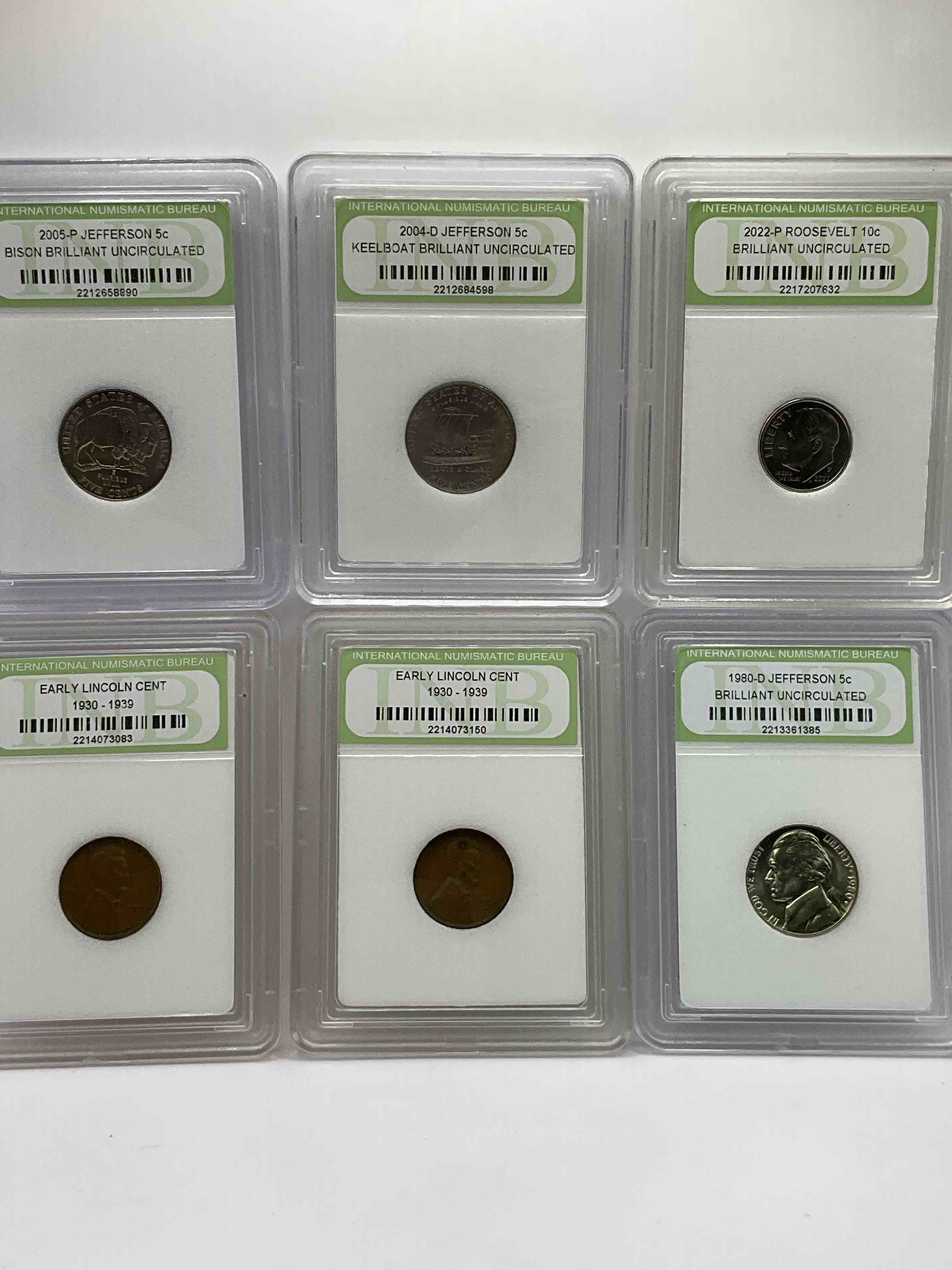 Collector's Dream! Six Different Rare, Slabbed U.S. Collector Coins In Certified/Catalogued Protective Slab Cases! A Great Way to Build An Incredible Collection Of Protected, Rare U.S. Coins! Great For The Coin Fan & Collector!