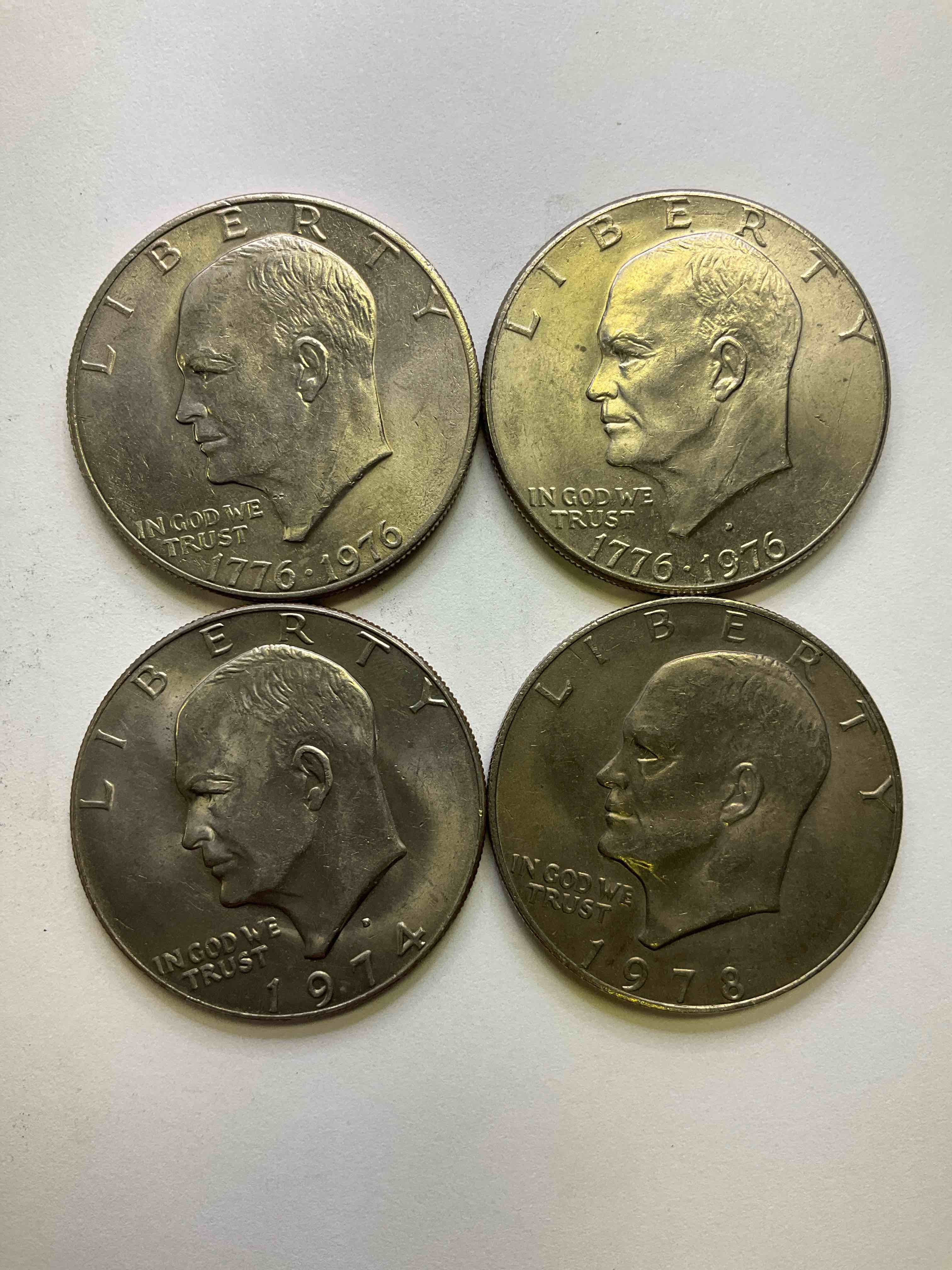 Brilliant Bicentennial Eisenhower Dollar Coins! These Striking, Large U.S. Coins Were Minted From 1971-1978. Here Are Gorgeous Examples Of “Ike" Dollars From 1976 & More! These Coins Have Become Immensely Popular With Collectors & Some Have Great Toning!
