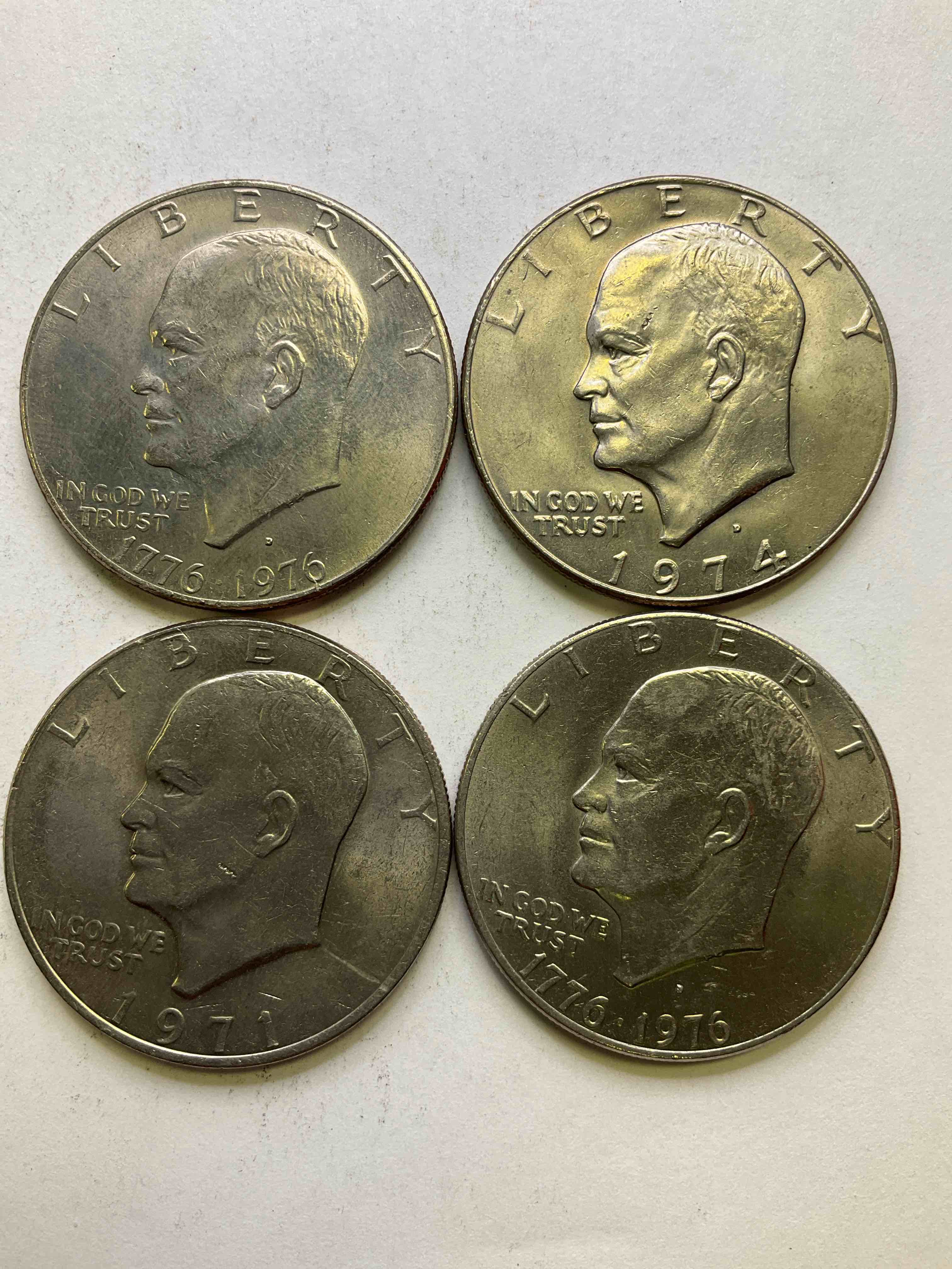 Brilliant Bicentennial Eisenhower Dollar Coins! These Striking, Large U.S. Coins Were Minted From 1971-1978. Here Are Gorgeous Examples Of “Ike" Dollars From 1976 & More! These Coins Have Become Immensely Popular With Collectors & Some Have Great Toning!